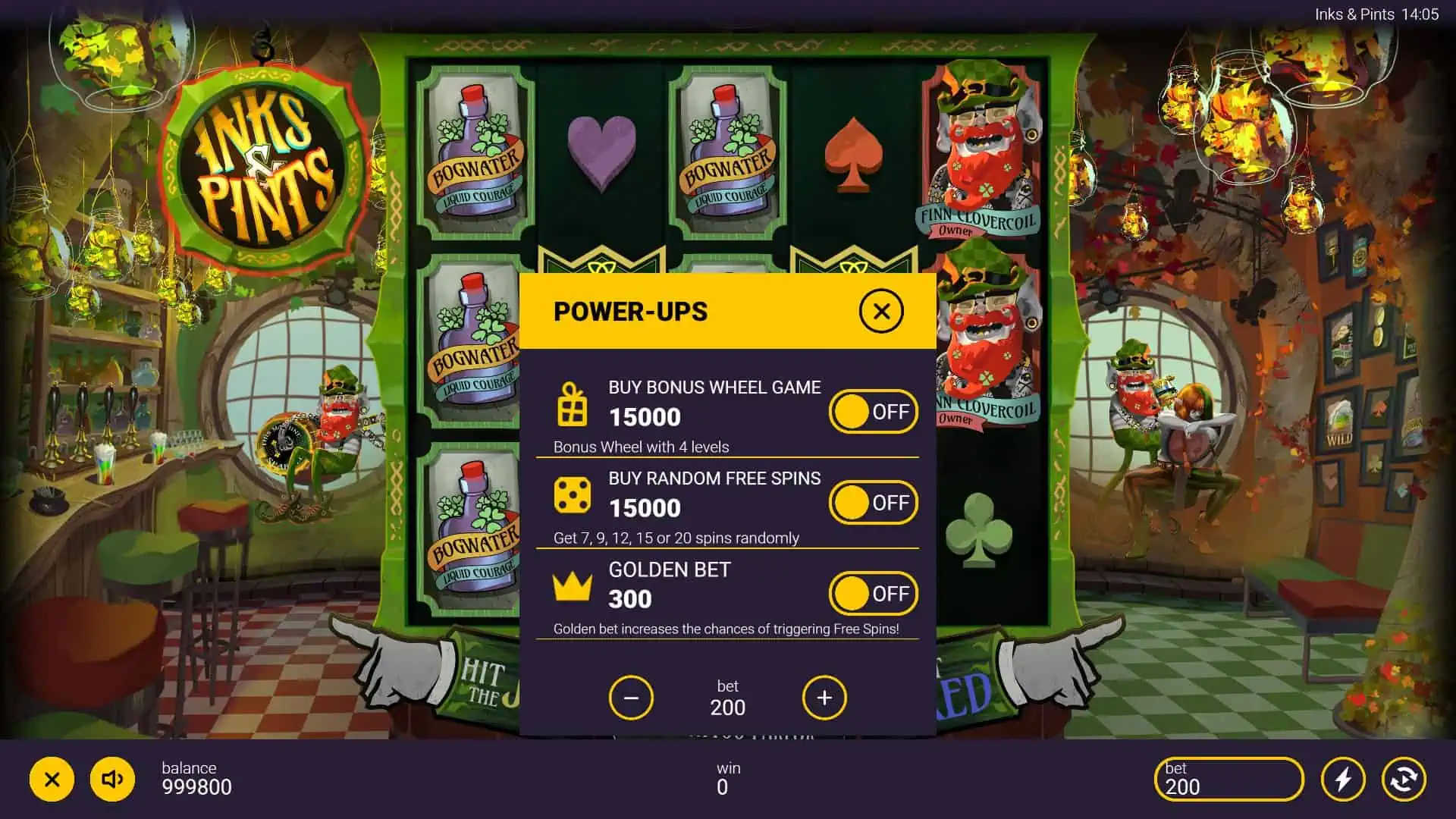 Inks & Pints bonus buy menu