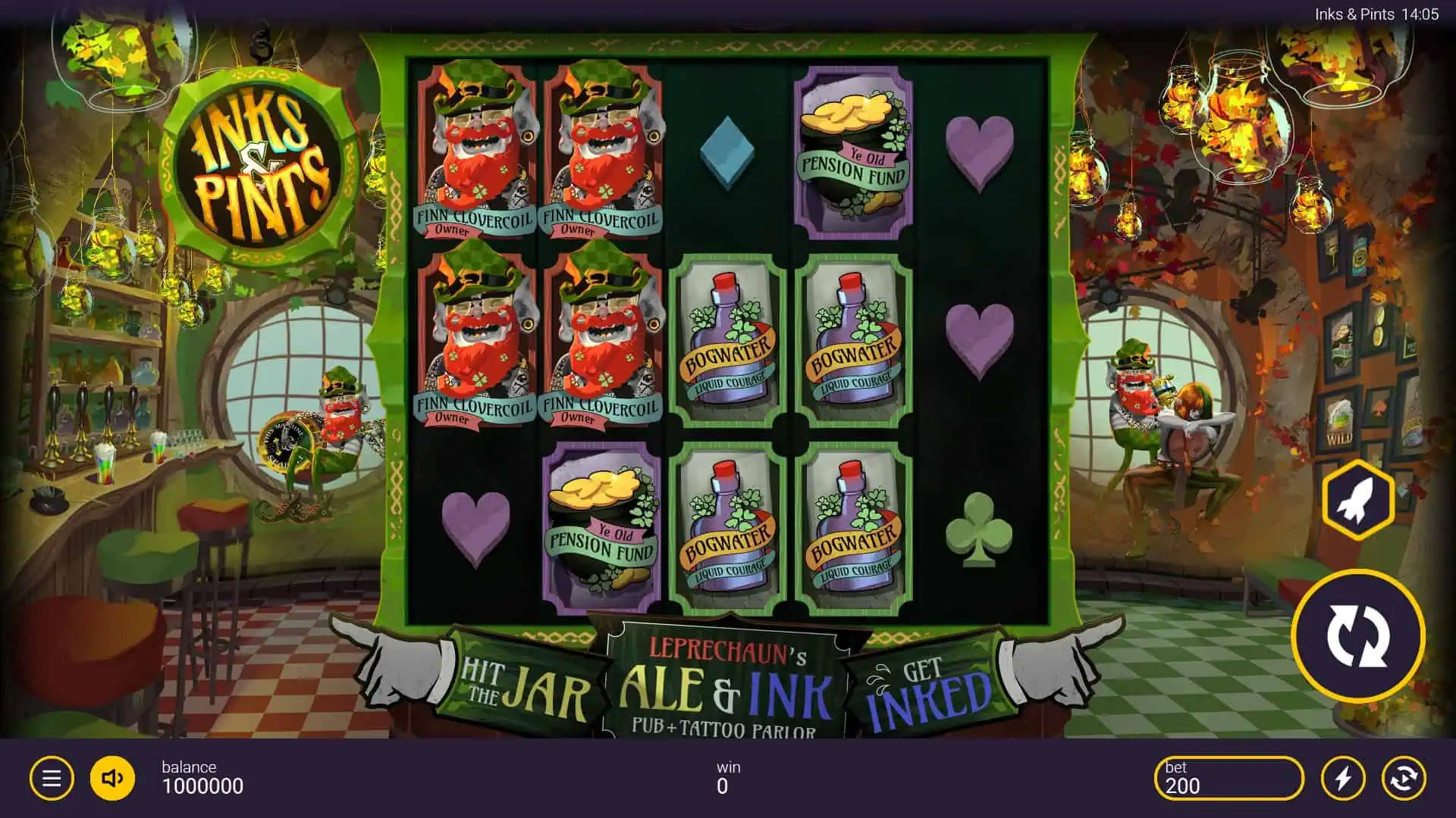 Inks & Pints slot gameplay reels