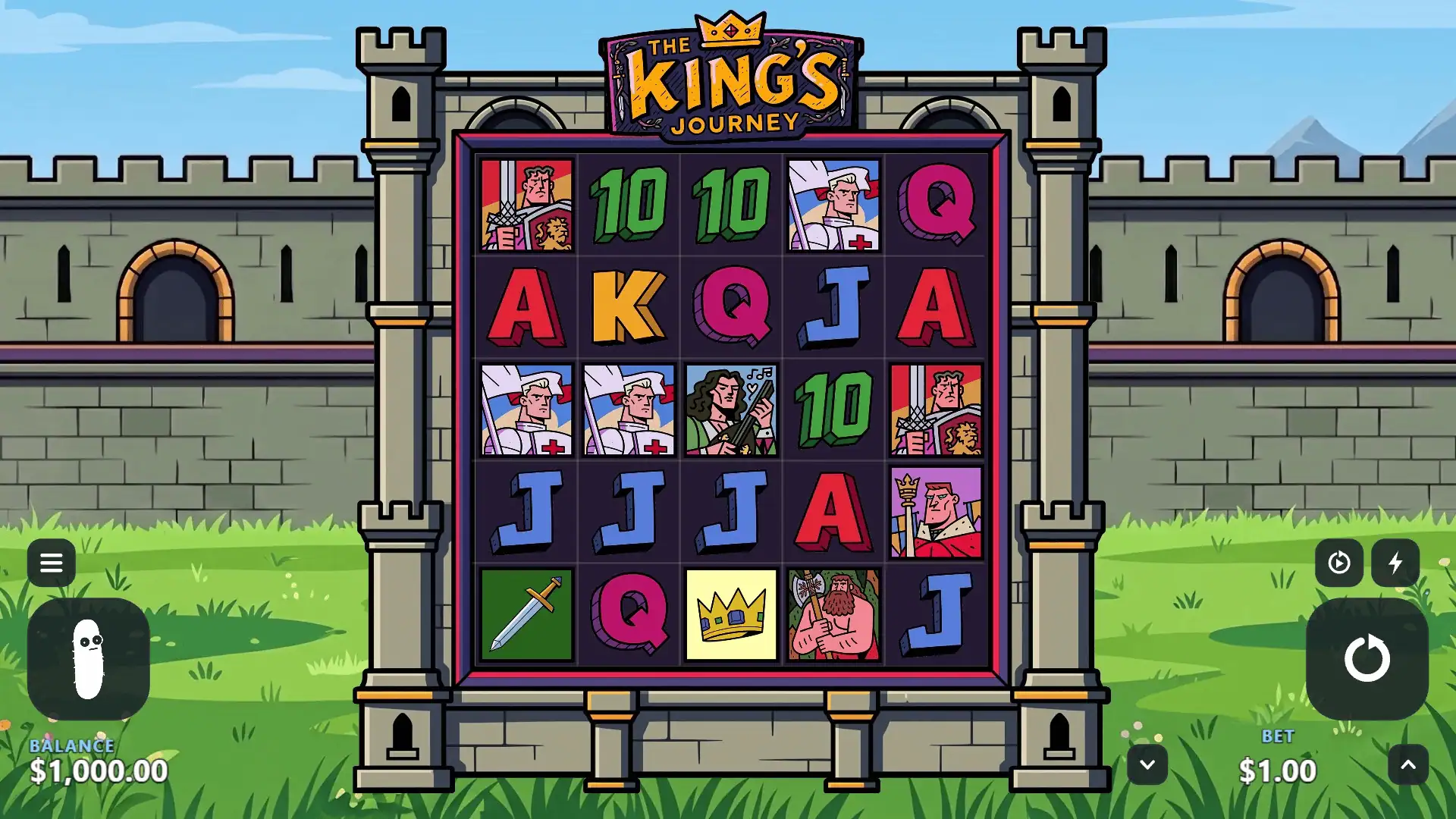 The Kings Journey slot gameplay reels