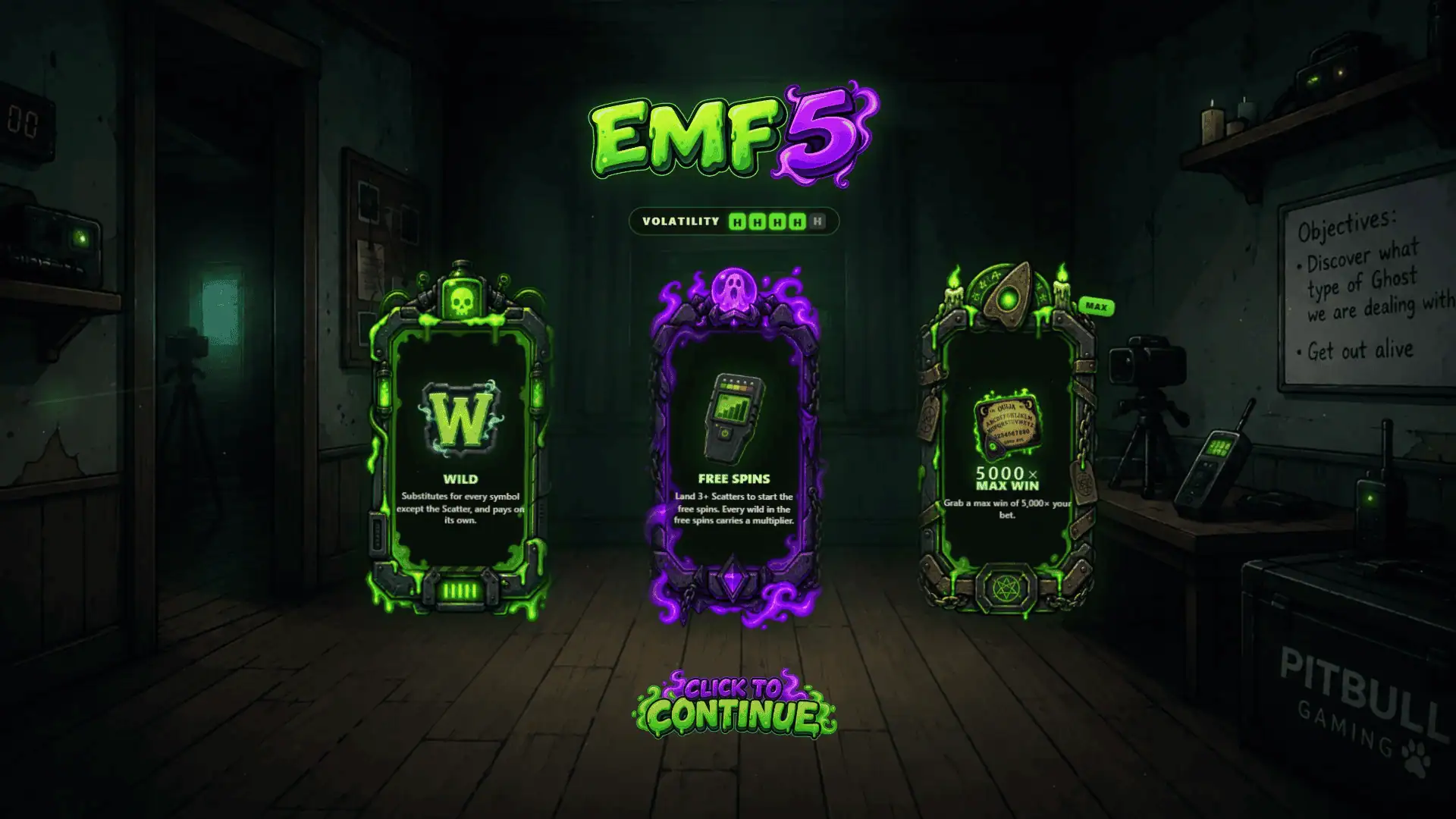 Emf 5 slot intro screen