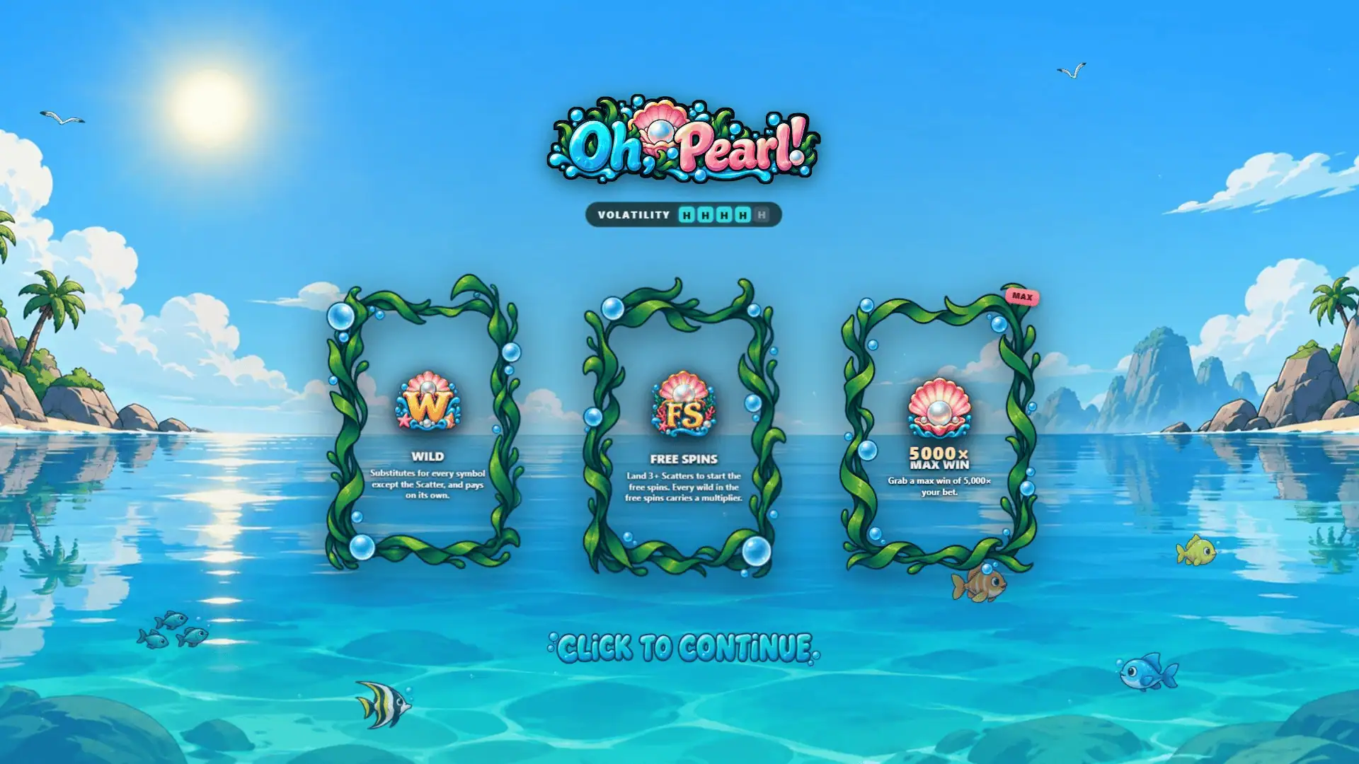 Oh, Pearl! slot intro screen
