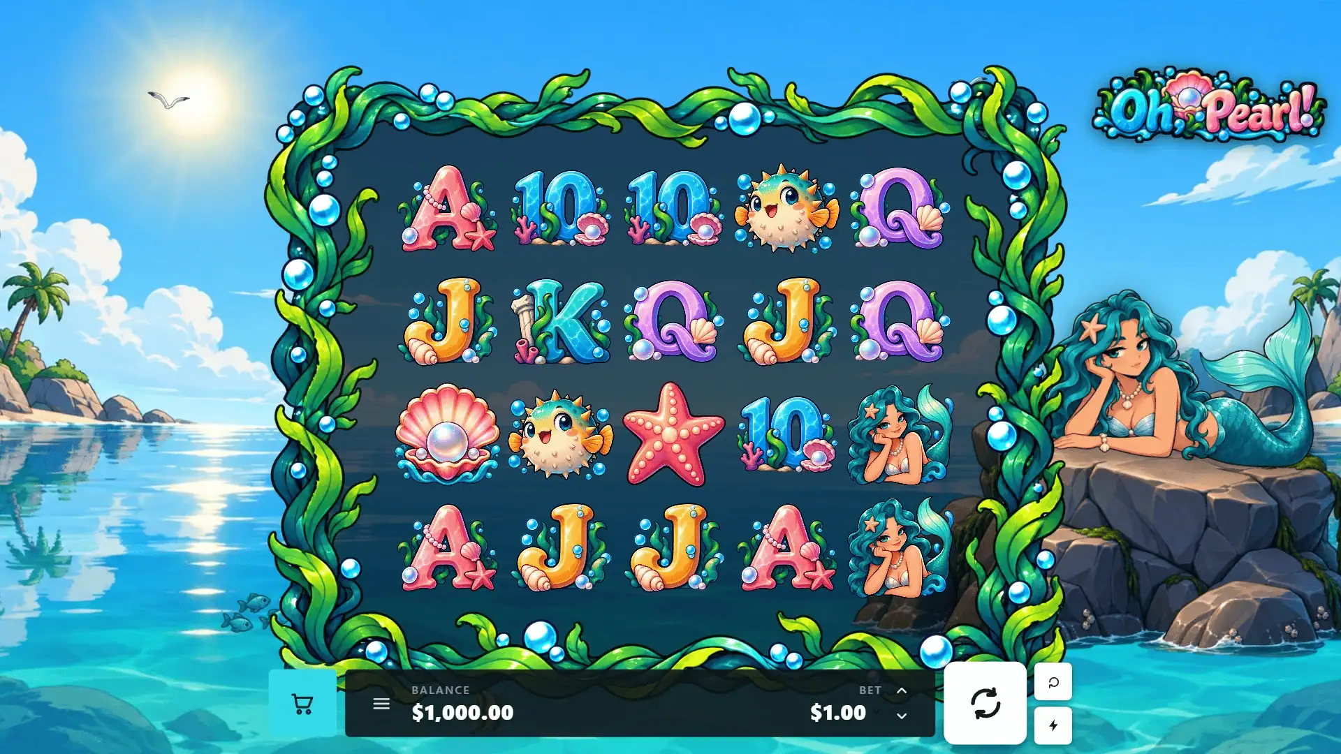 Oh, Pearl! slot gameplay reels