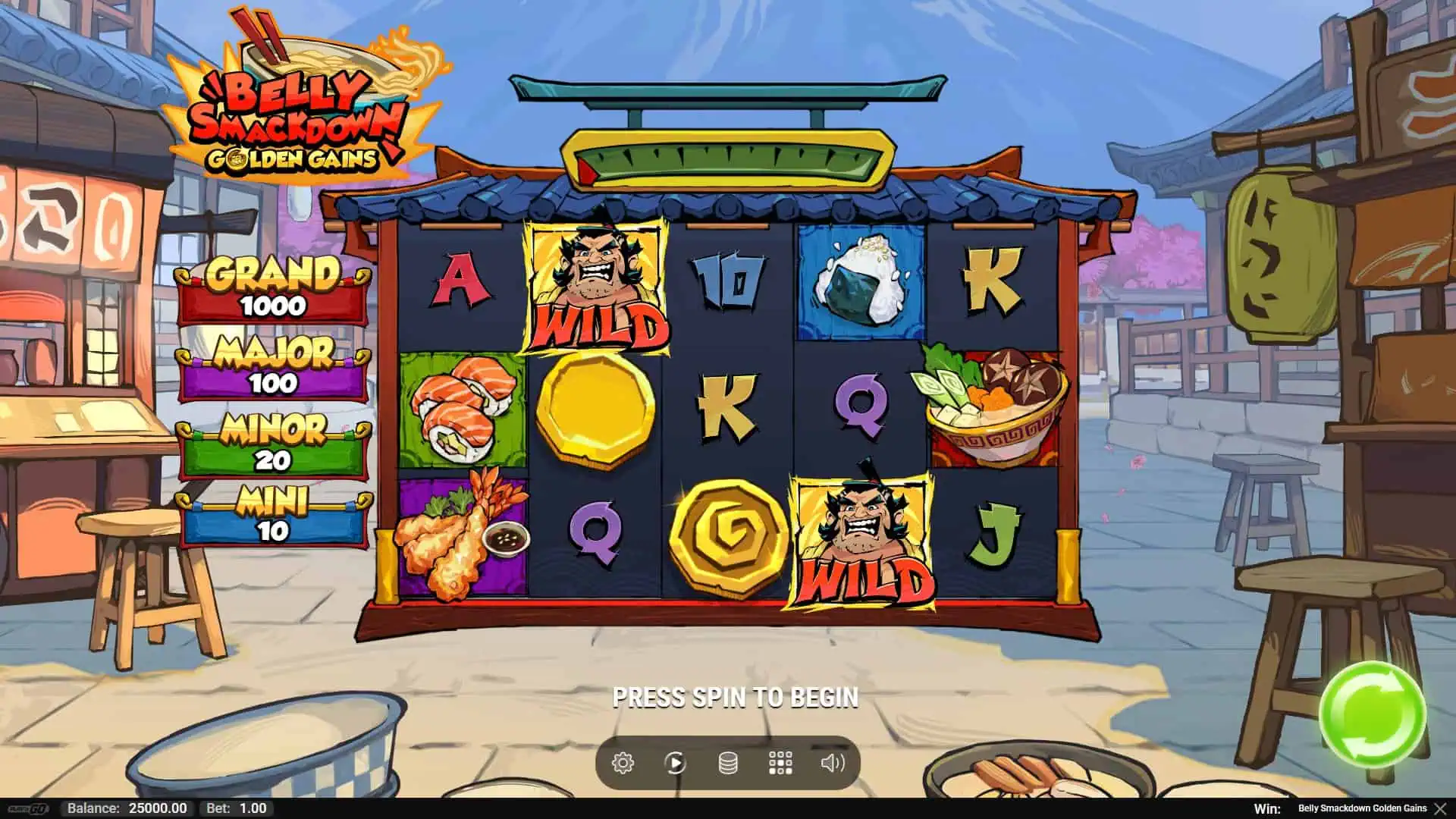 Belly Smackdown Golden Gains slot gameplay reels