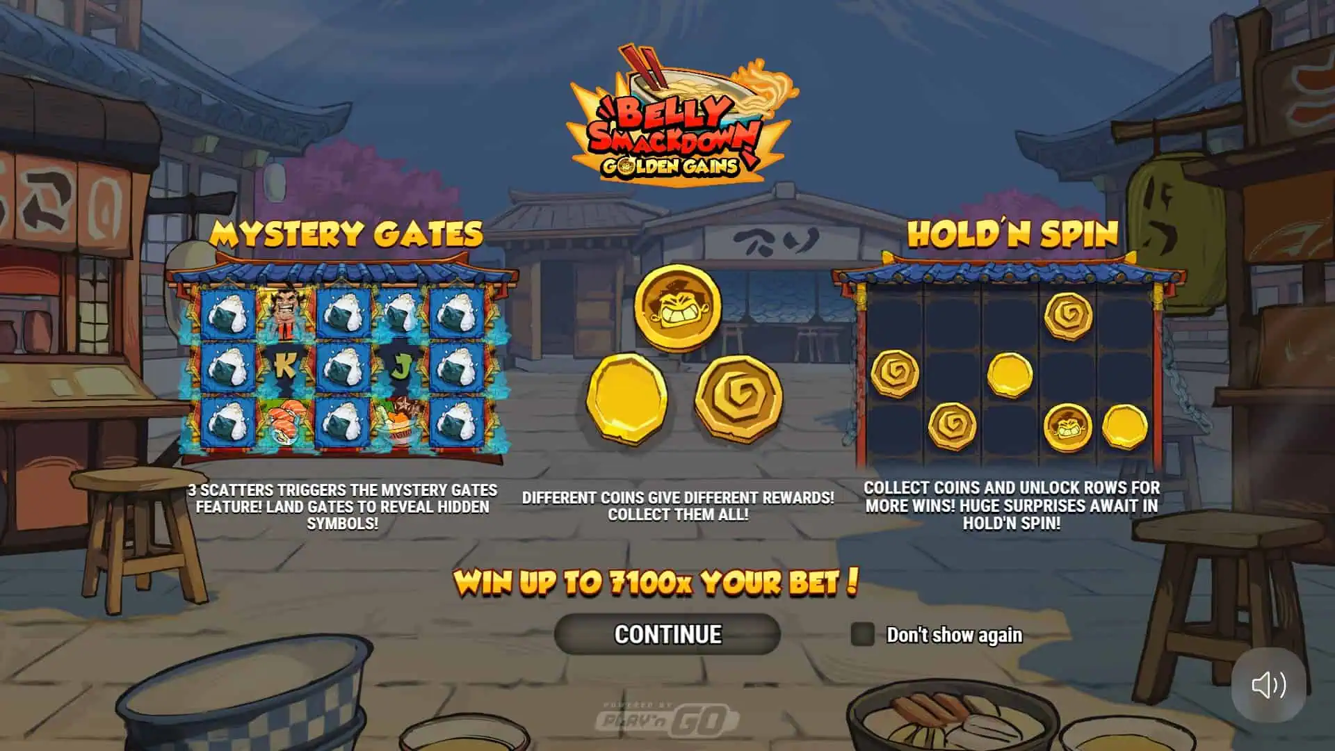 Belly Smackdown Golden Gains slot intro screen