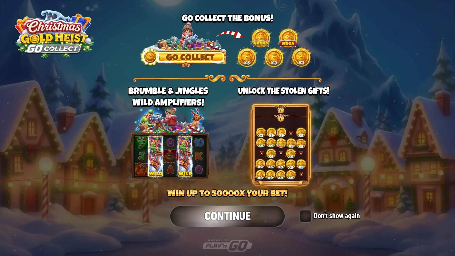 Christmas Gold Heist slot intro screen