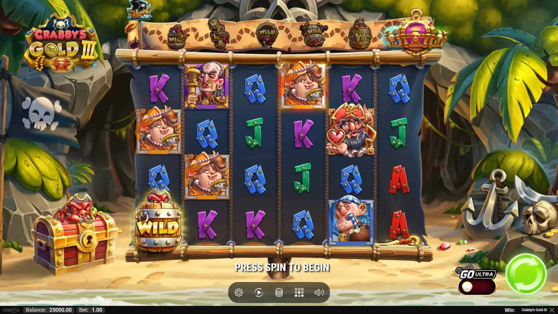 Crabby&rsquo;s Gold 3 slot gameplay reels