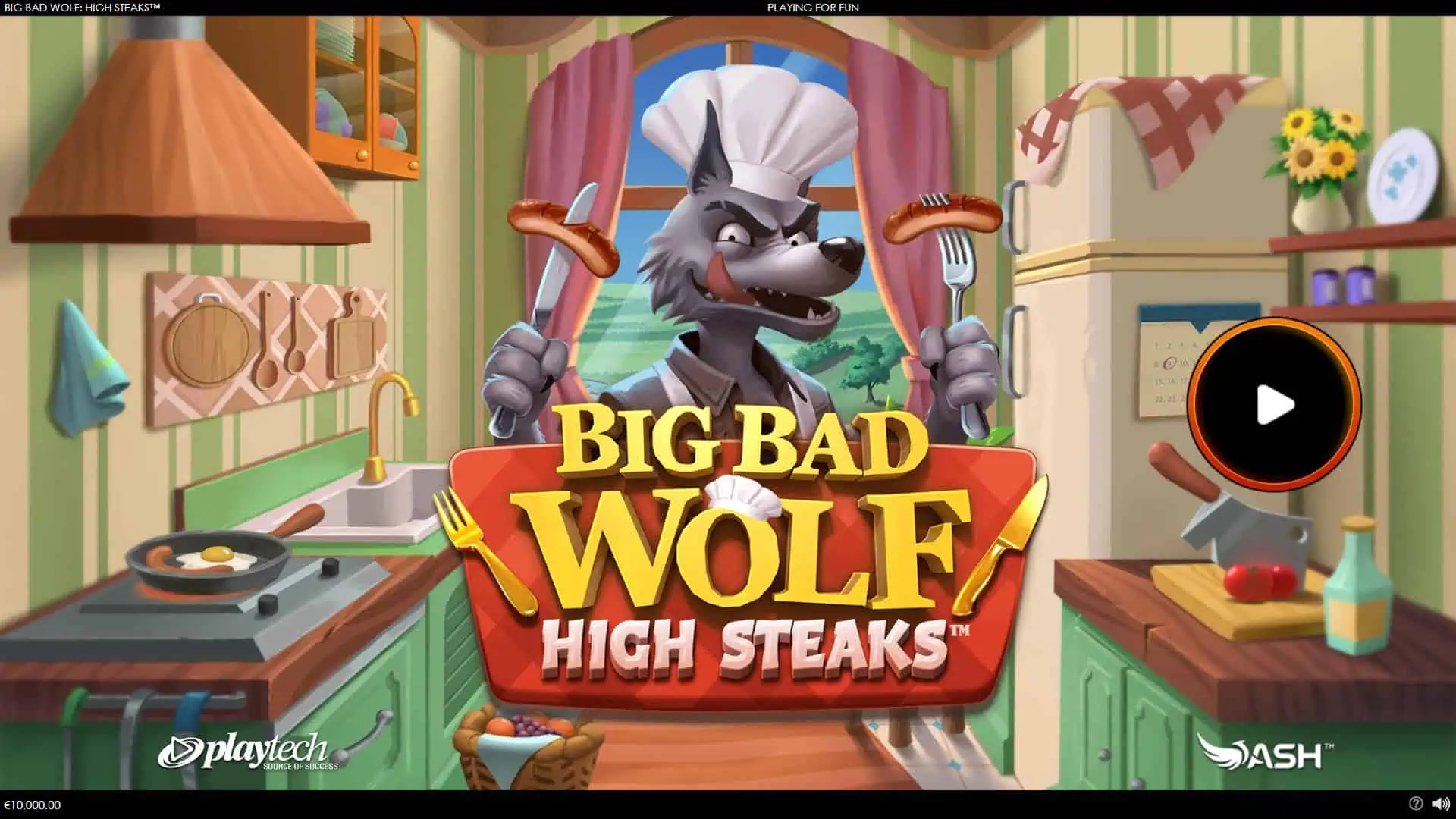 Big Bad Wolf: High Steaks slot intro screen