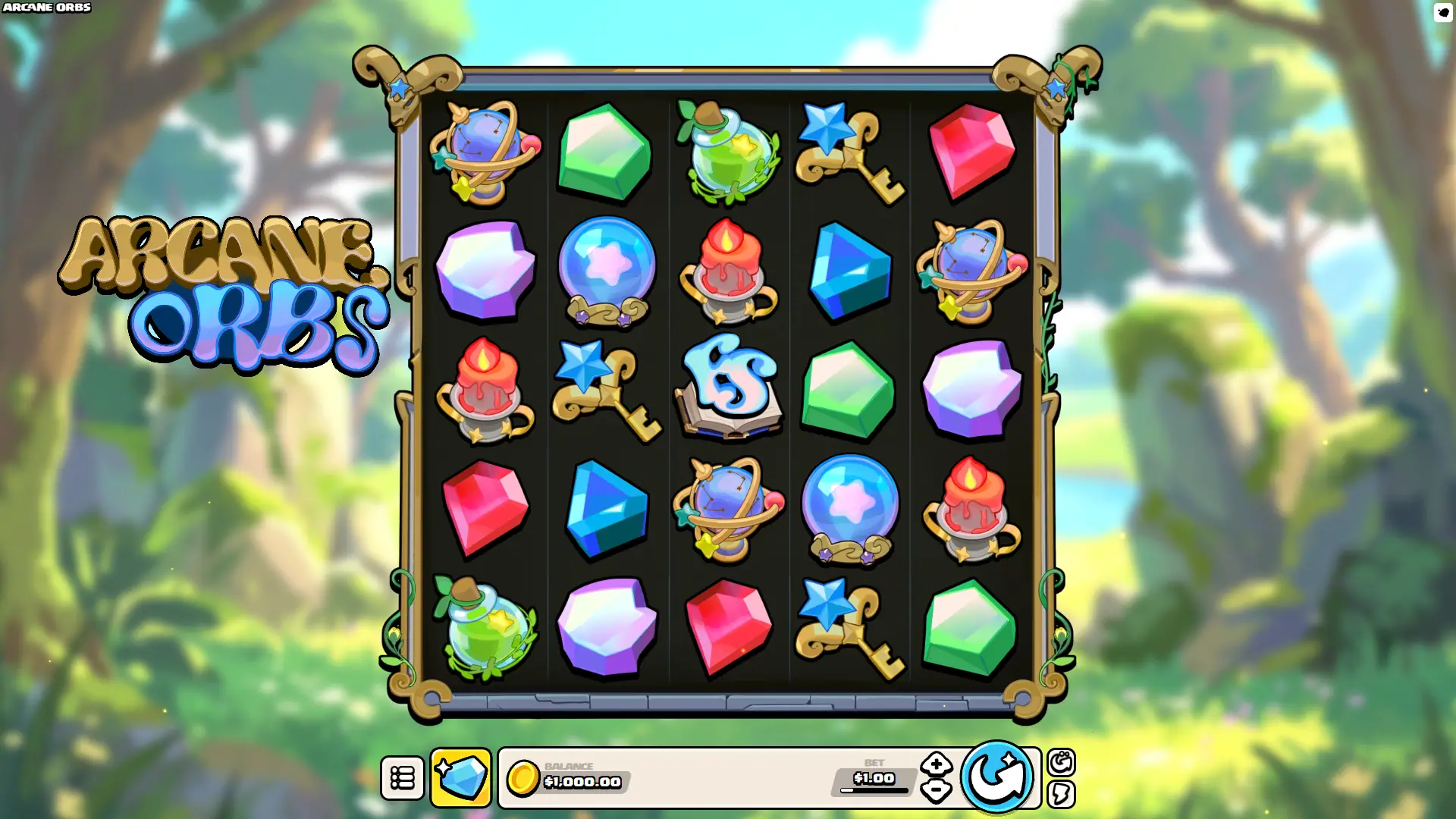 Arcane Orbs slot gameplay reels