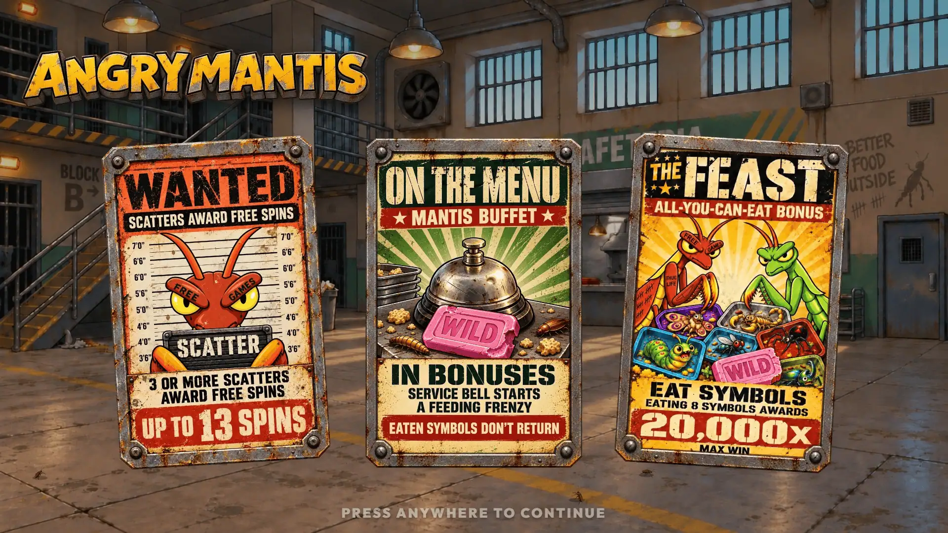 Angry Mantis slot intro screen