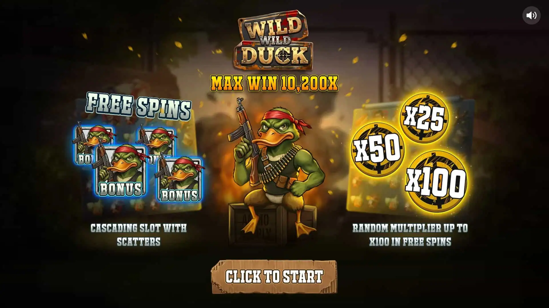 Wild Wild Duck slot intro screen