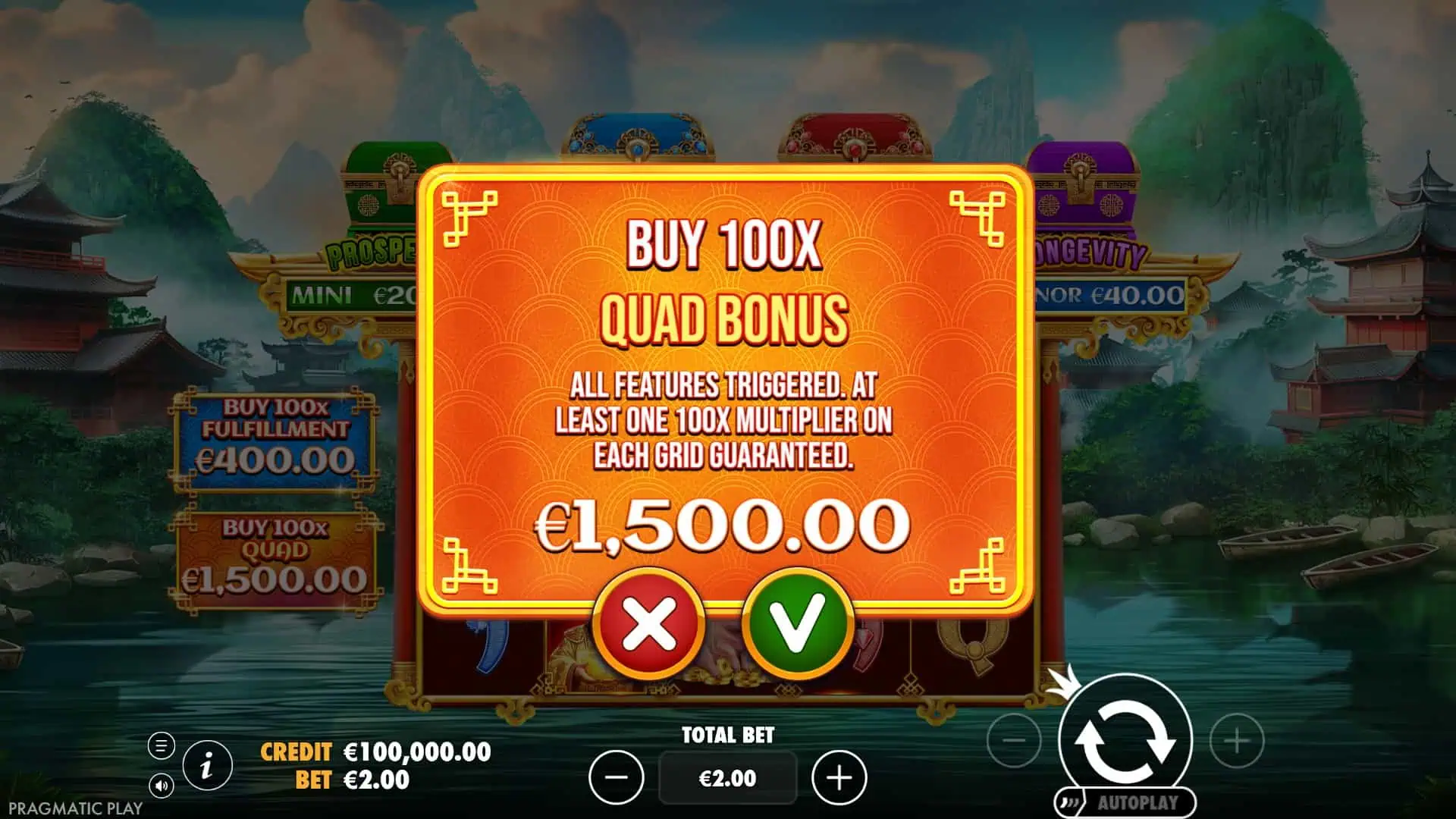 Chests Of Cai Shen &ndash; Eternity bonus buy menu
