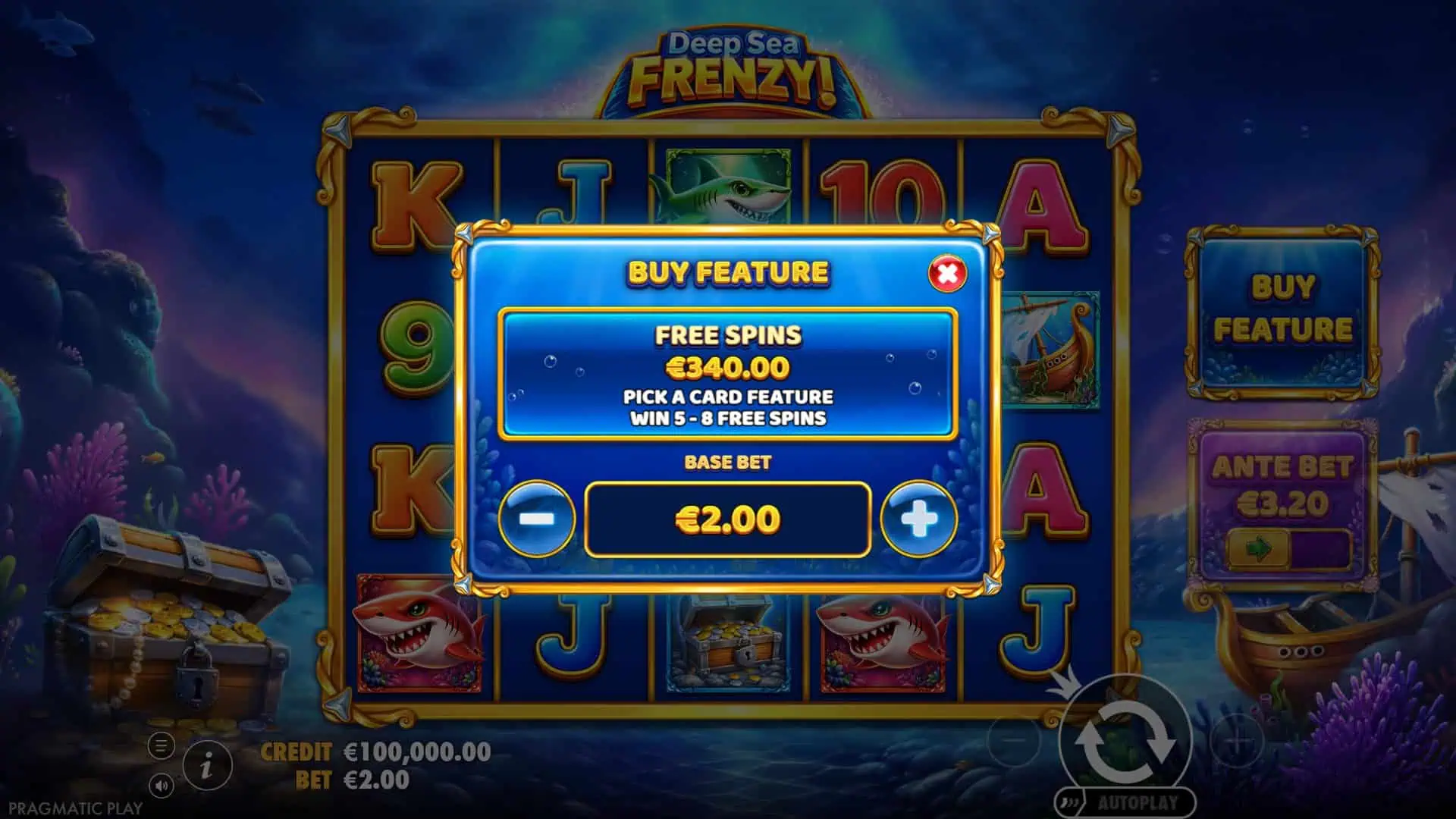 Deep Sea Frenzy bonus buy menu