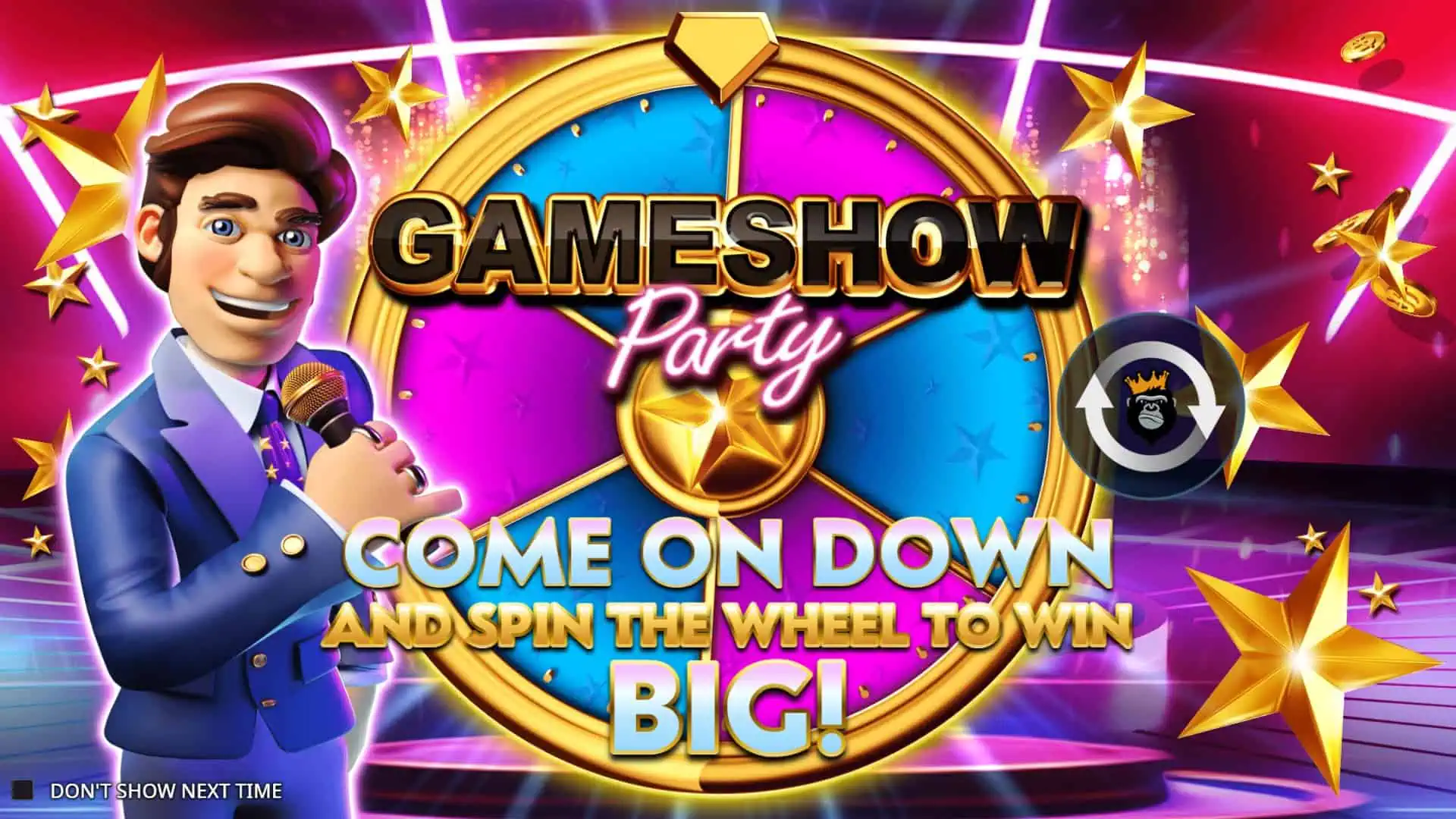 Gameshow Party Jackpot slot intro screen