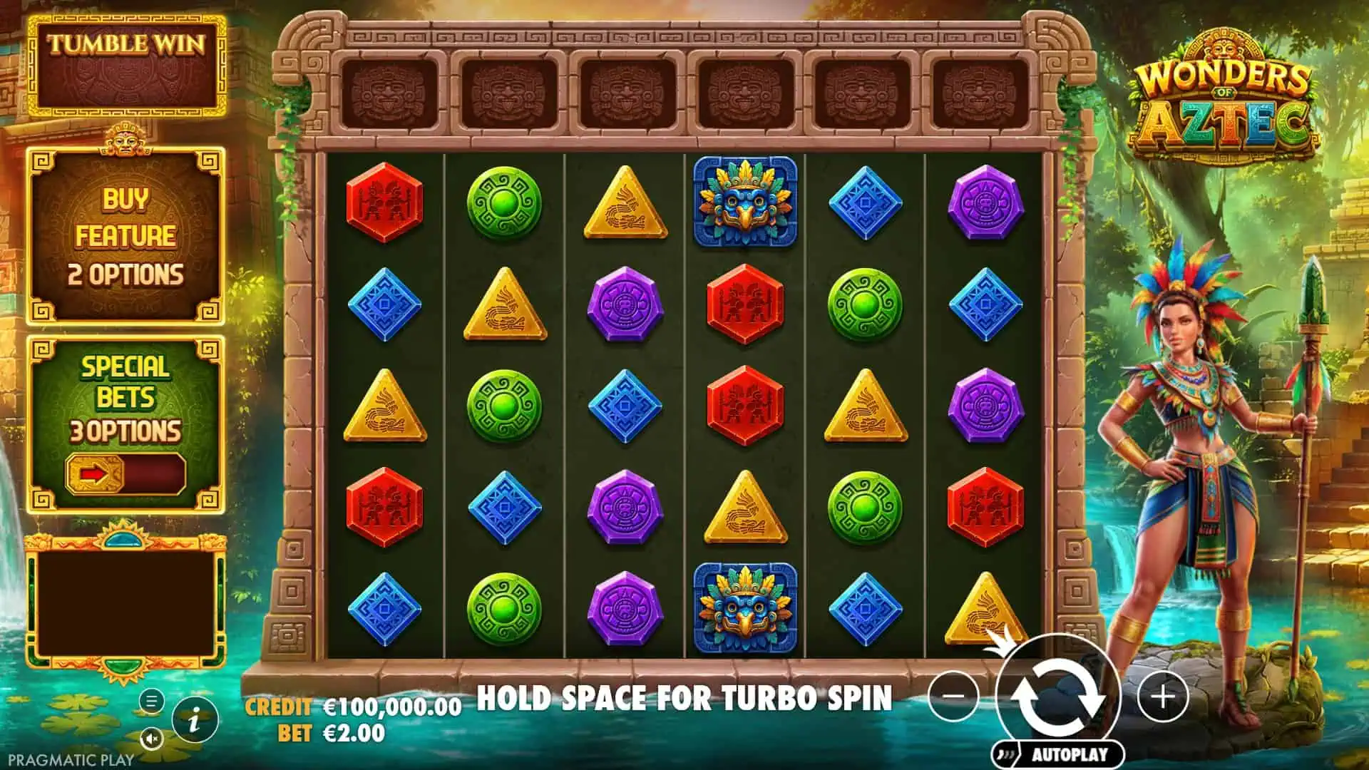 Wonders of Aztec slot gameplay reels