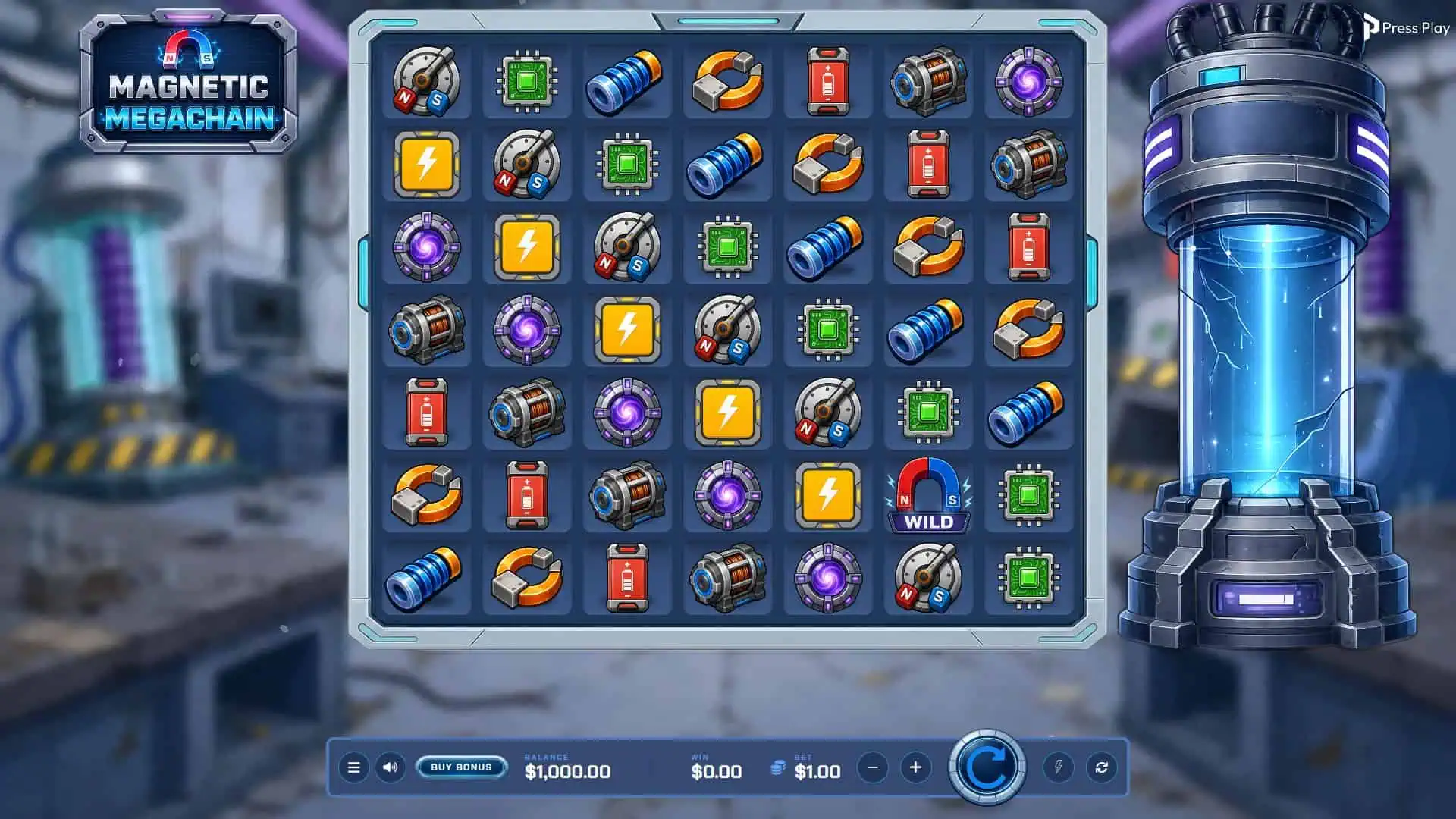 Magnetic slot gameplay reels