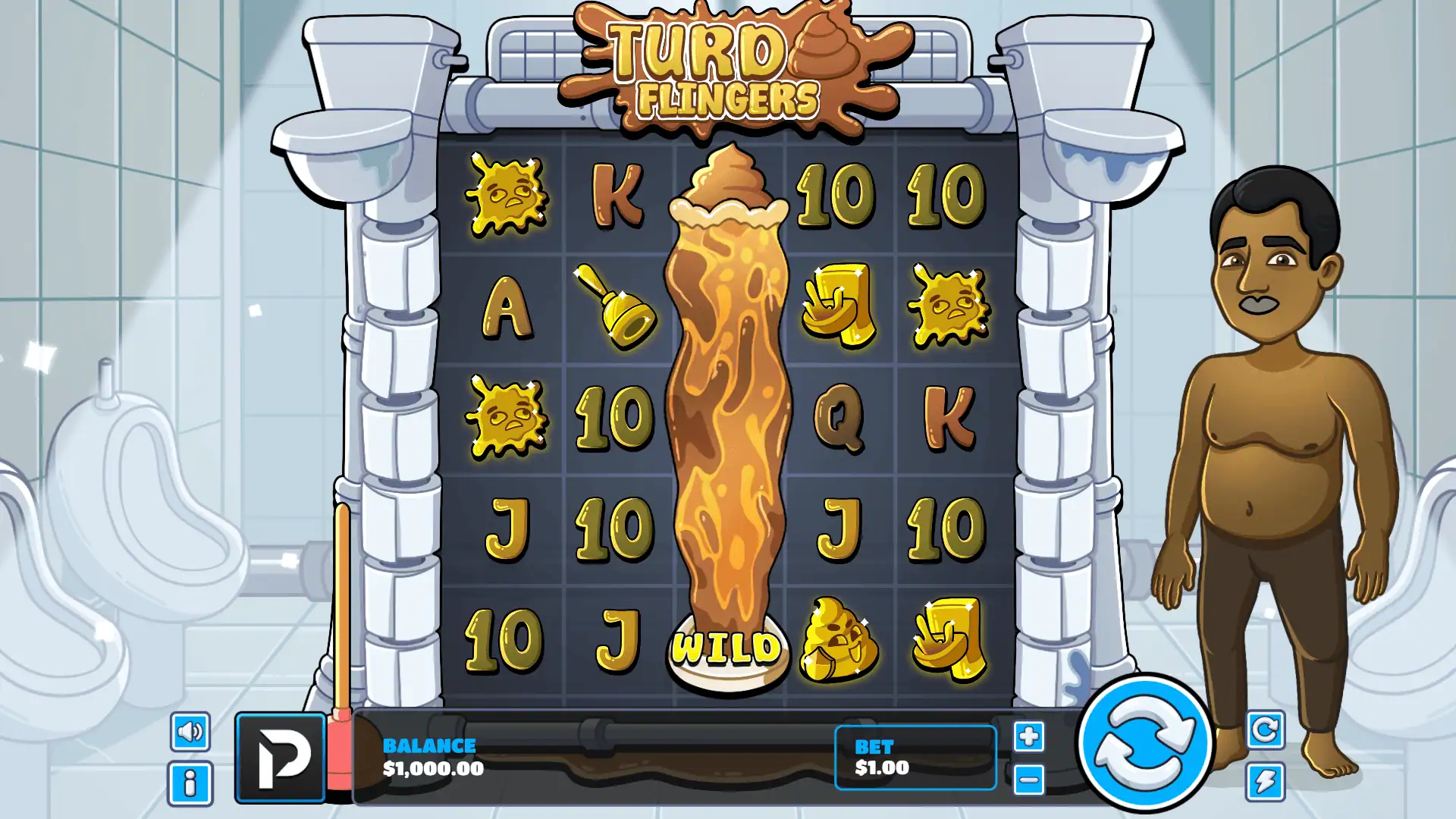 Turd Flingers slot gameplay reels