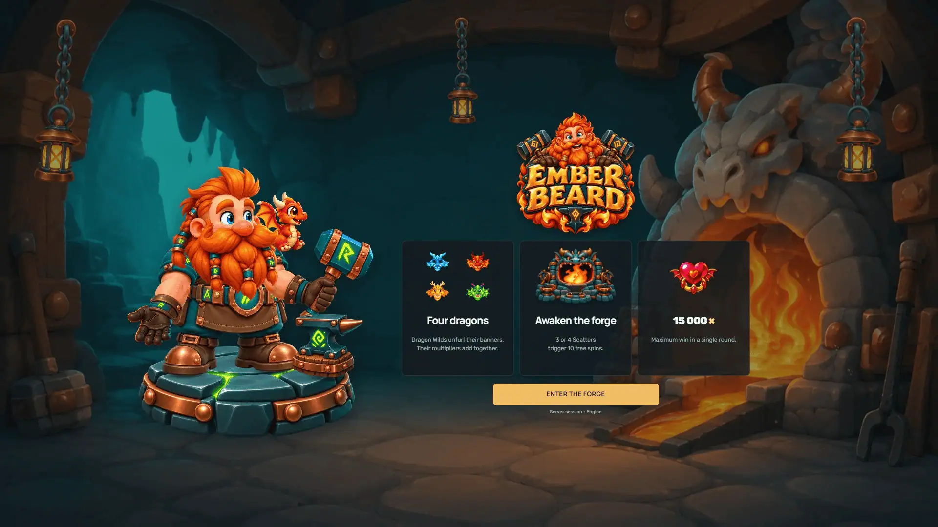 EmberBeard slot intro screen