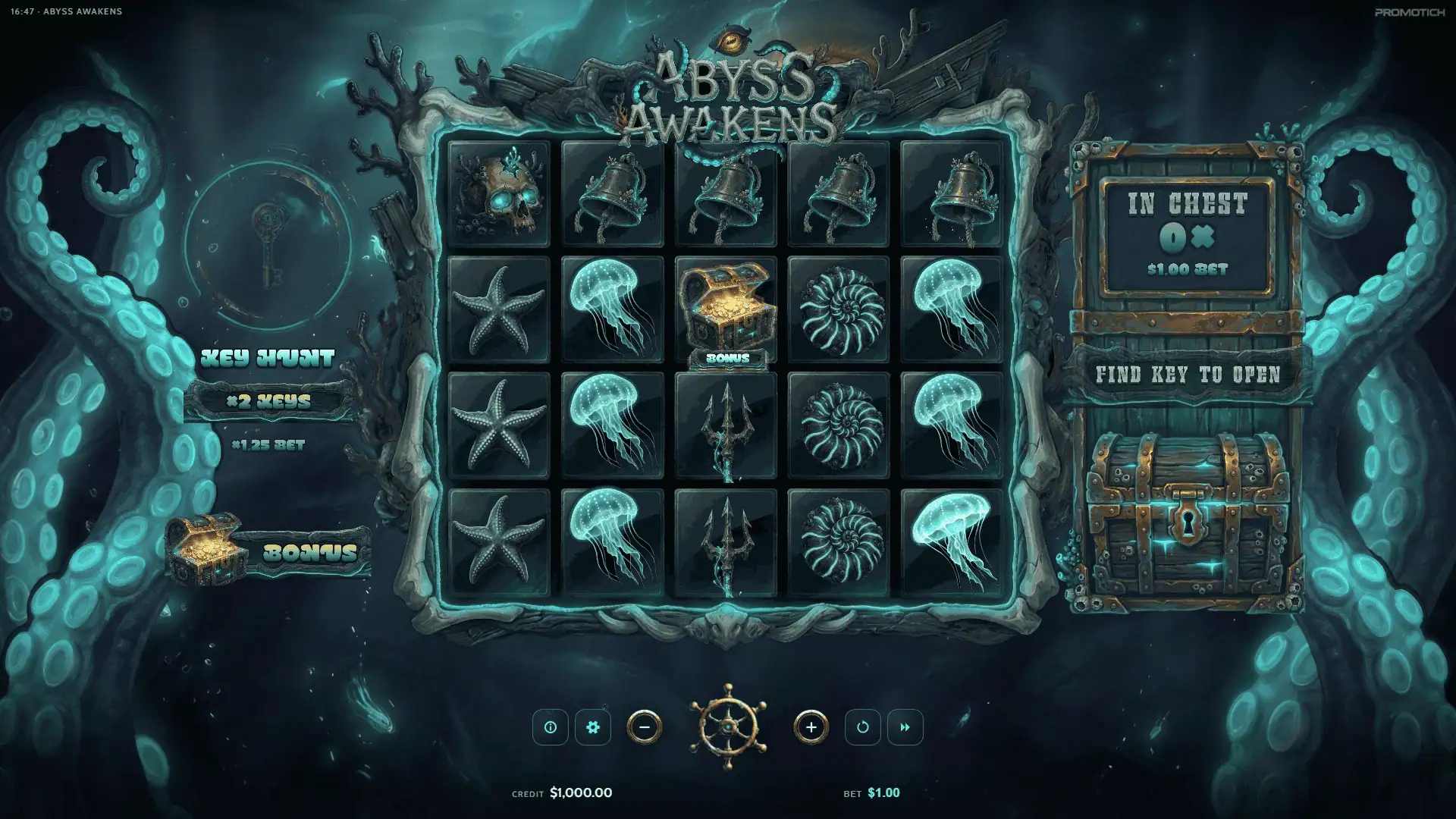 Abyss awakens slot gameplay reels