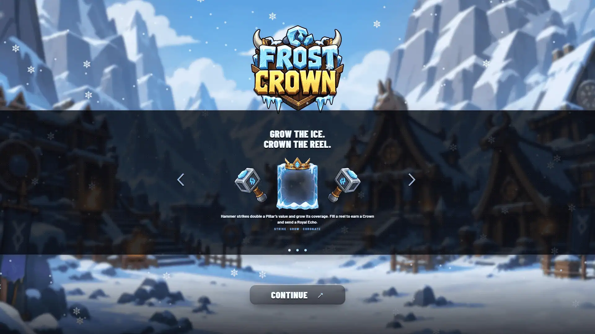 Frost Crown slot intro screen