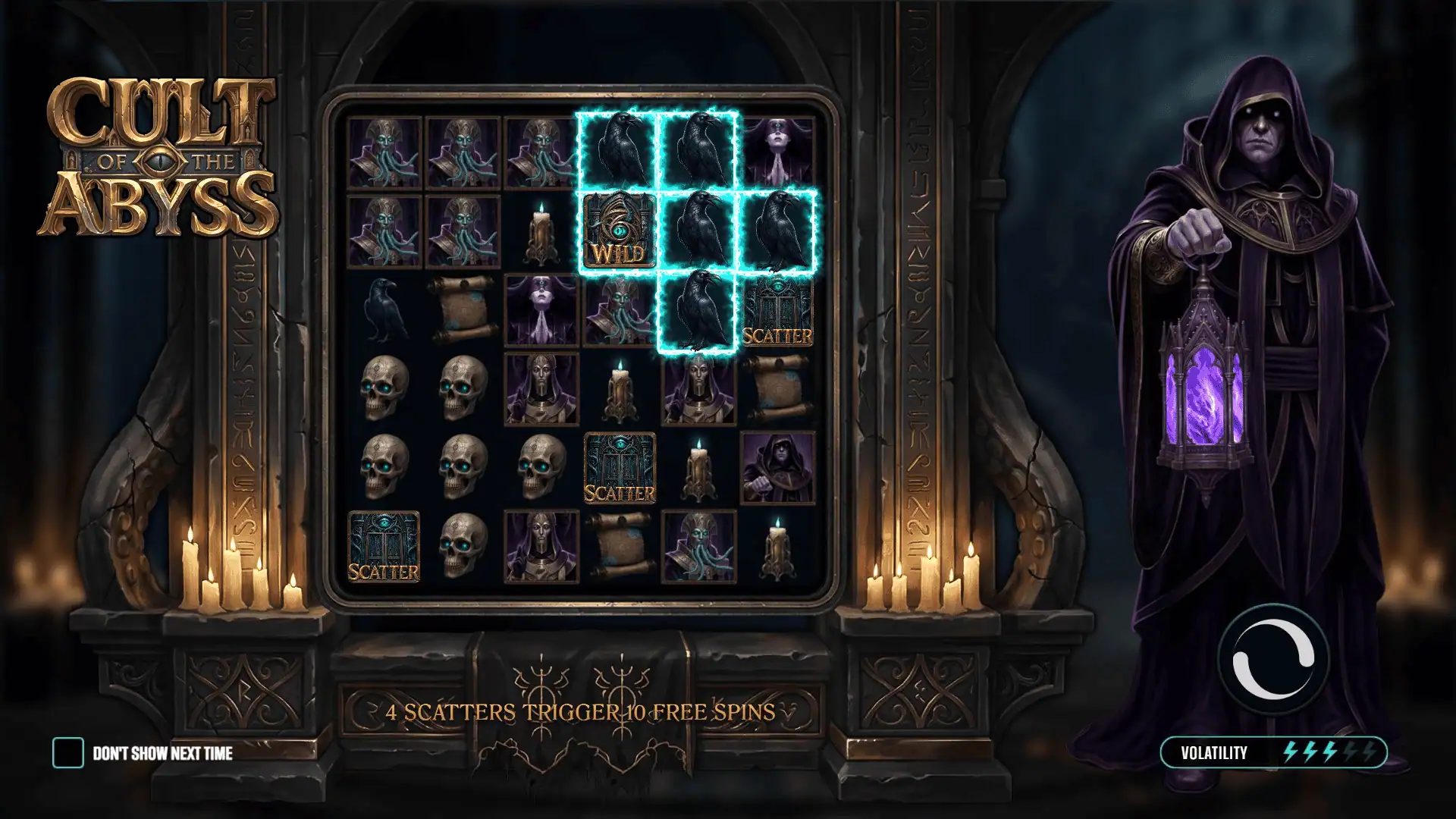 Cult of Abyss slot intro screen