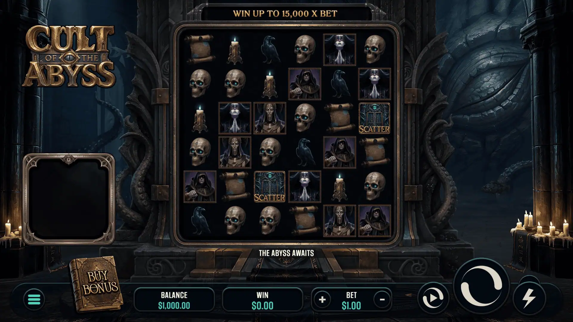 Cult of Abyss slot gameplay reels