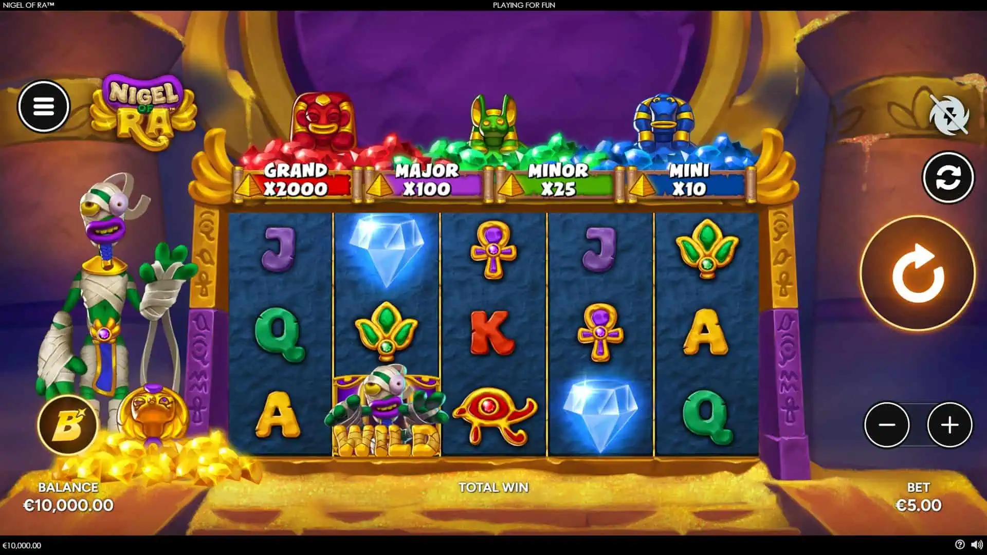 Nigel of Ra slot gameplay reels