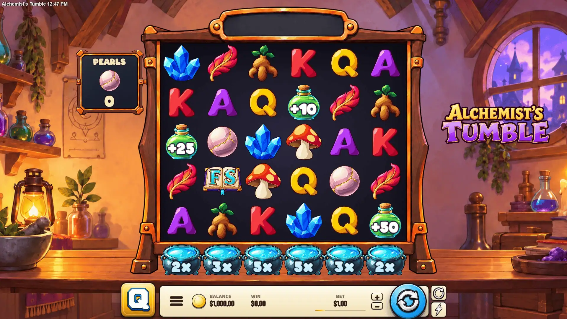 Alchemists Tumble slot gameplay reels