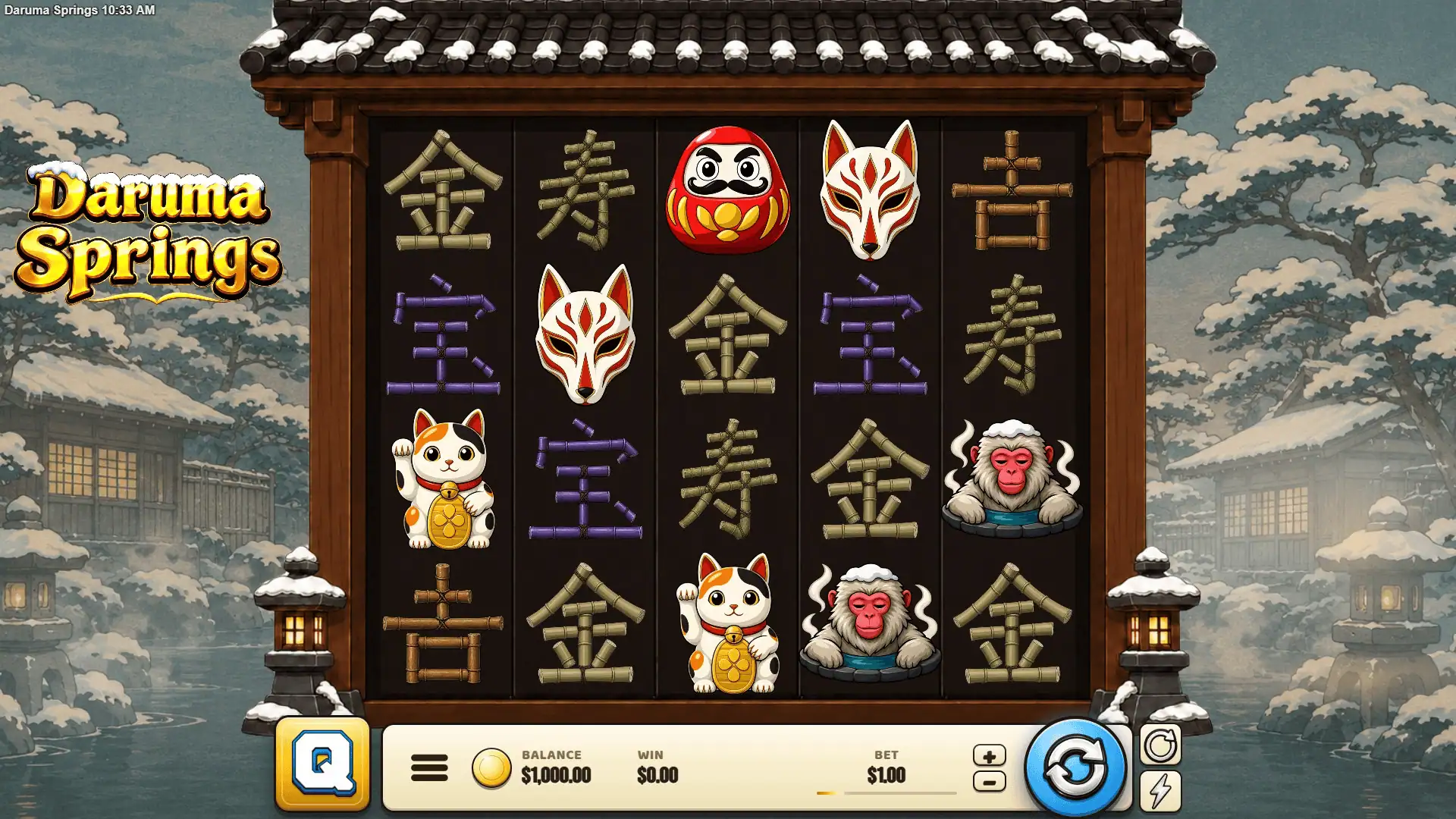 Daruma Springs slot gameplay reels