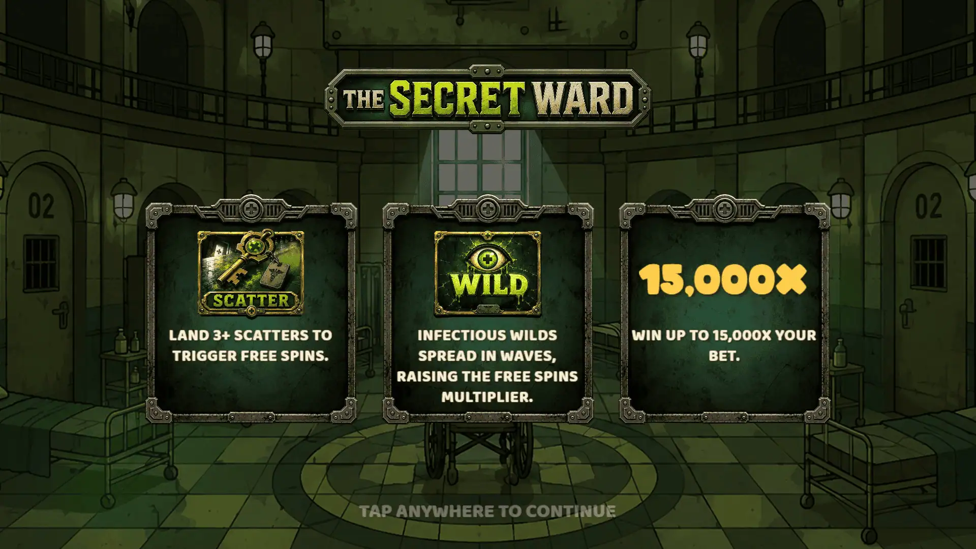 The Secret Ward slot intro screen