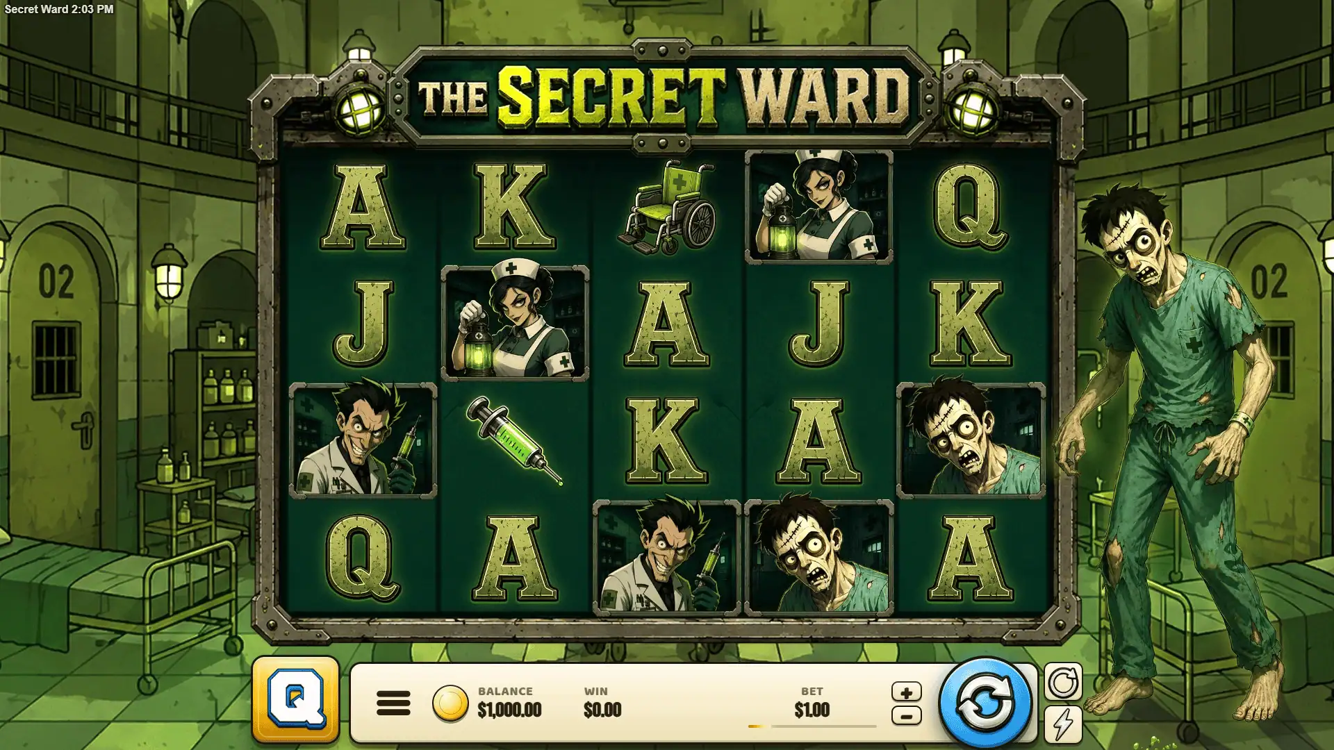 The Secret Ward slot gameplay reels