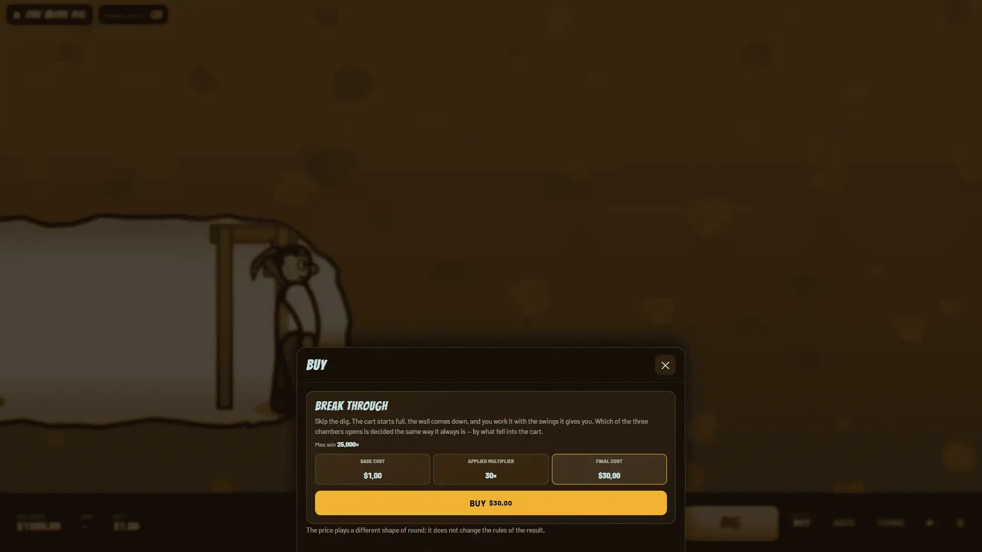 One More Dig bonus buy menu