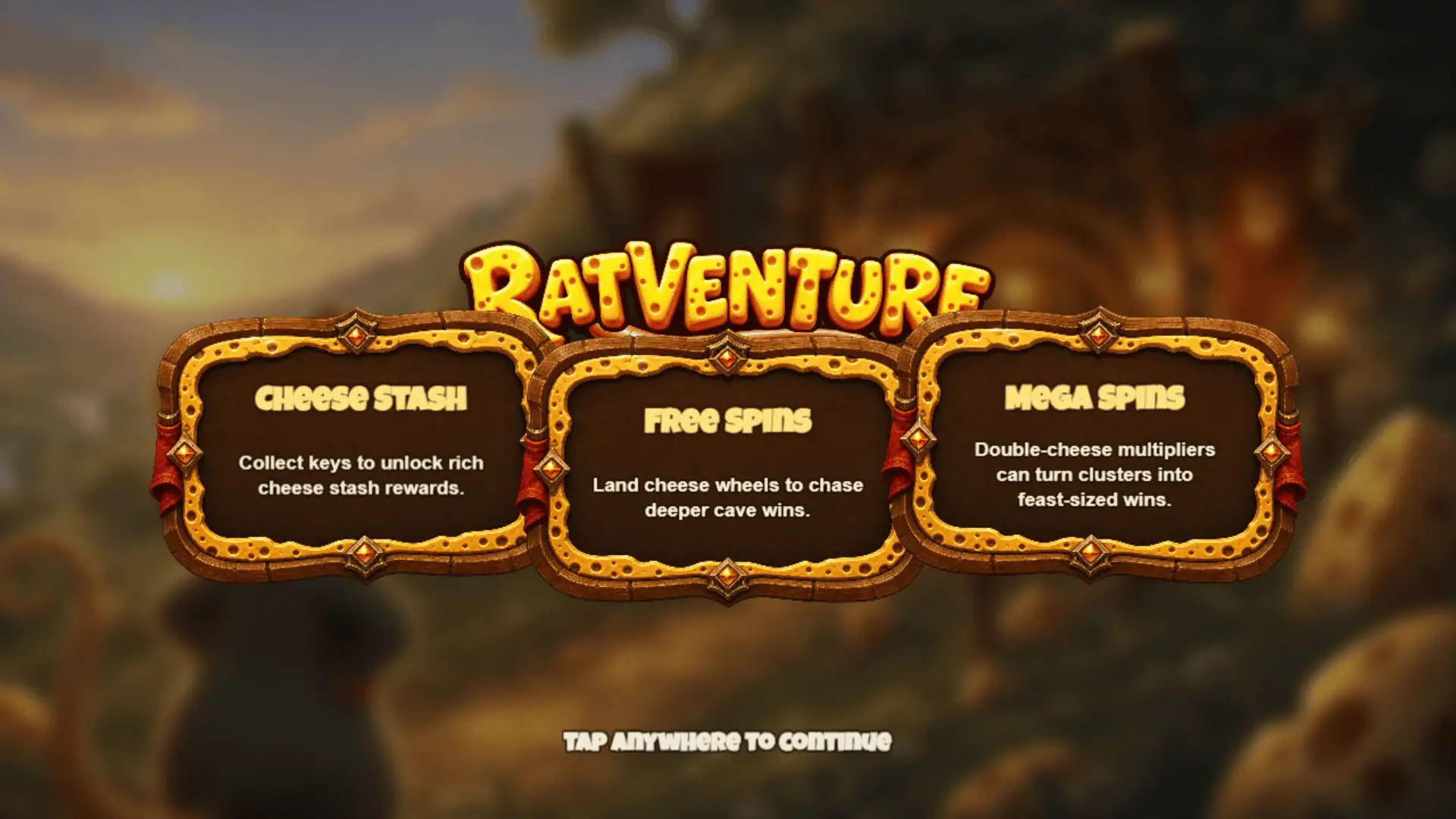 Ratventure slot intro screen