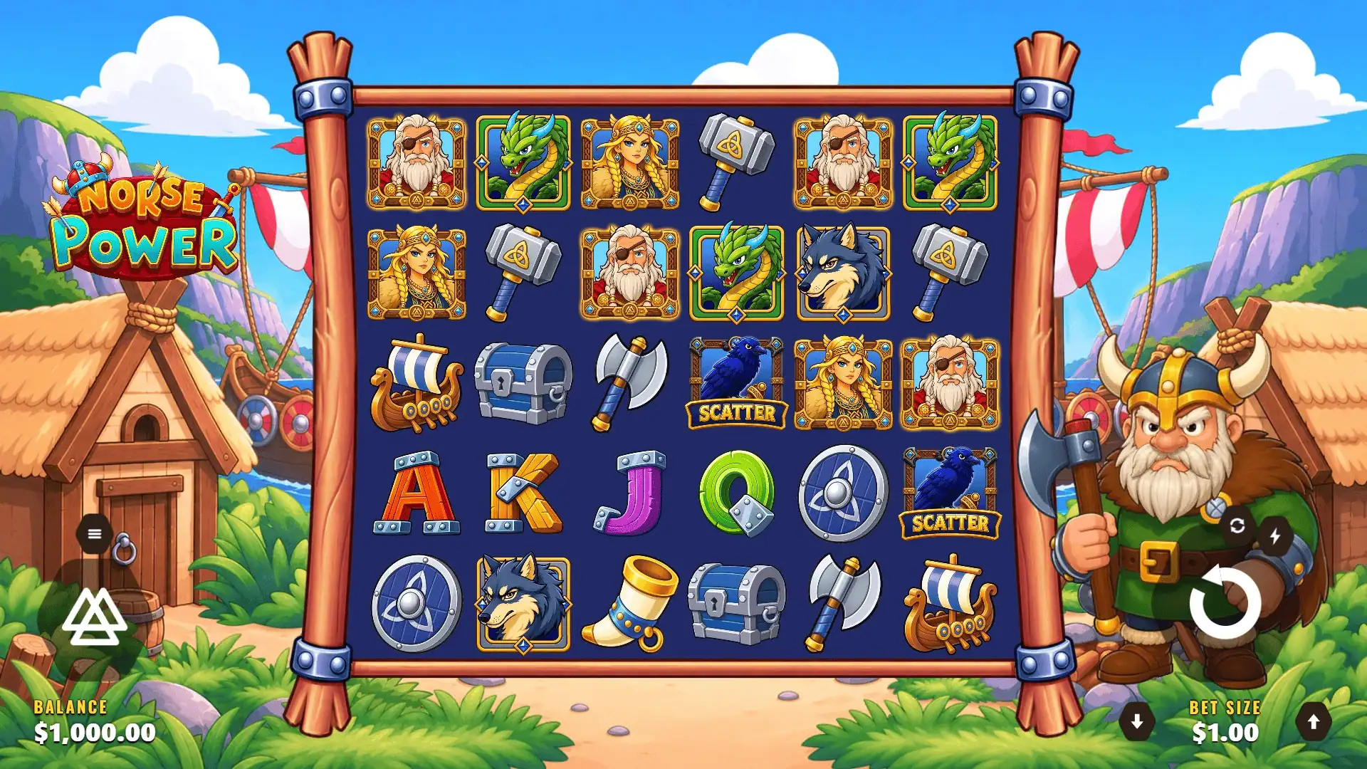 Norse Power slot gameplay reels