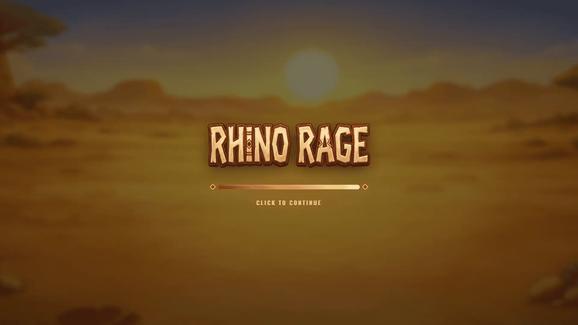 Rhino Rage slot intro screen