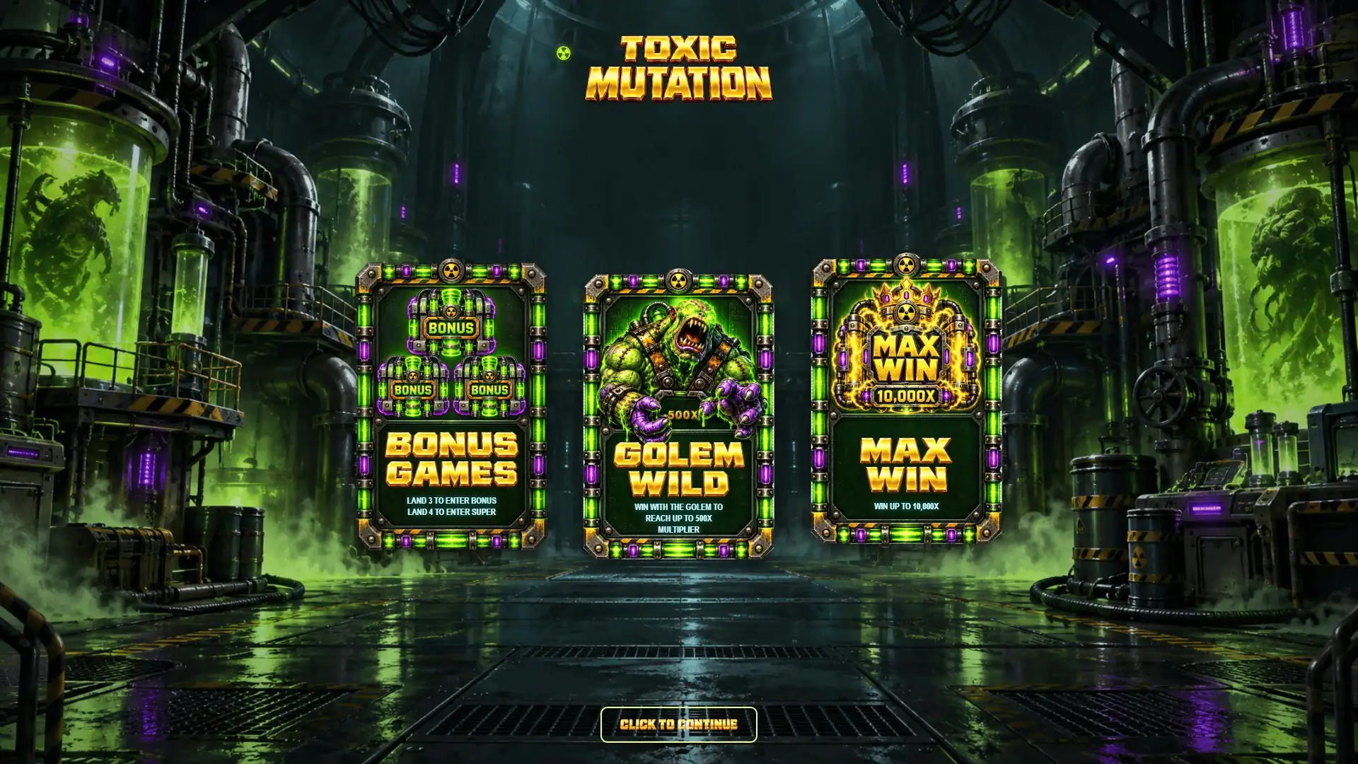Toxic Mutation slot intro screen