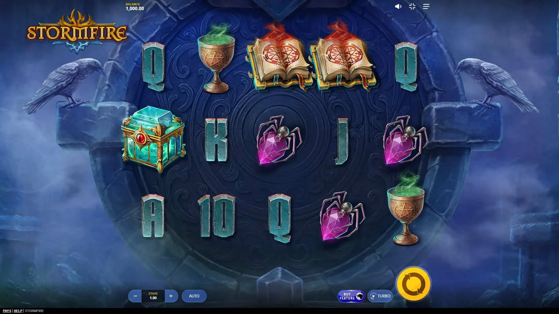 Stormfire slot gameplay reels