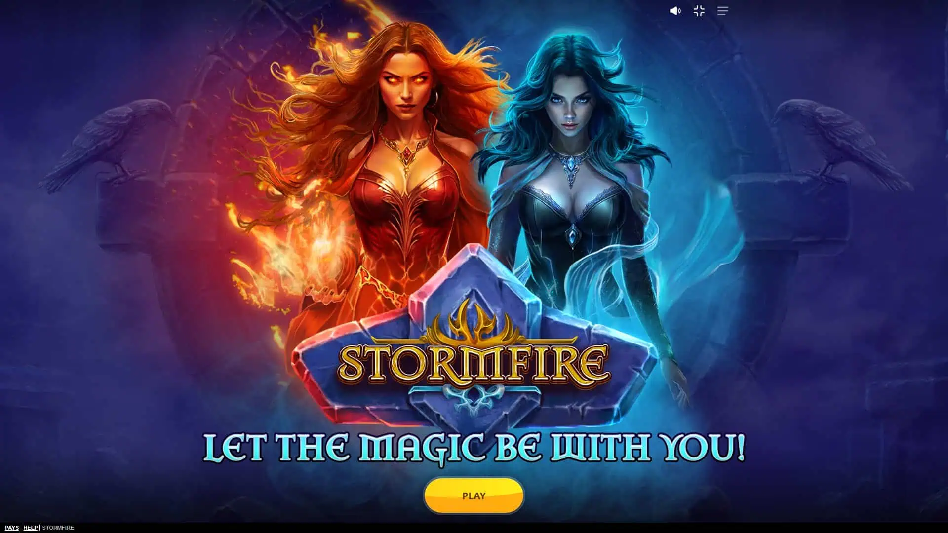 Stormfire slot intro screen