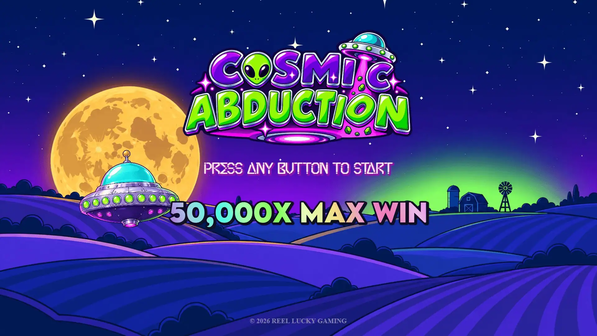 Cosmic Abduction slot intro screen