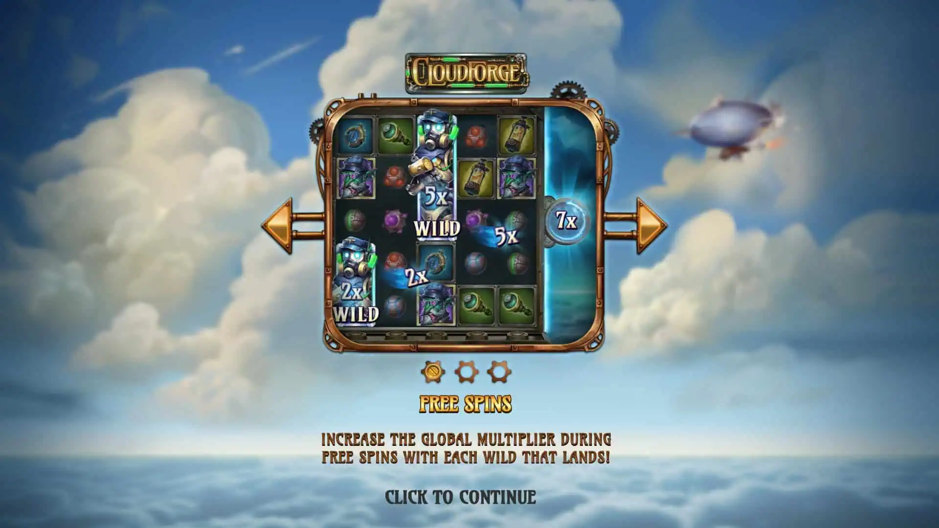Cloudforge slot intro screen