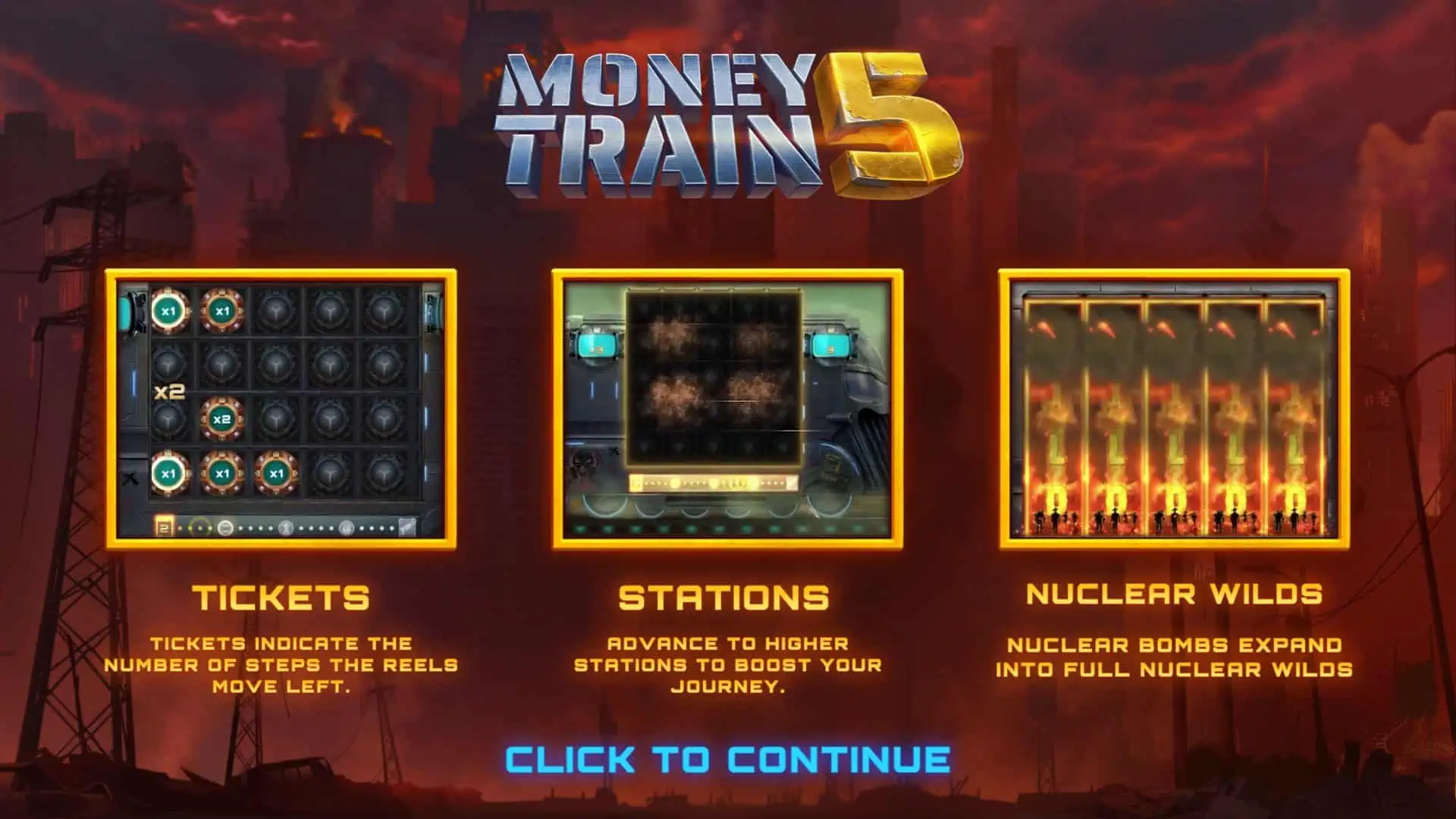 Money Train 5 slot intro screen