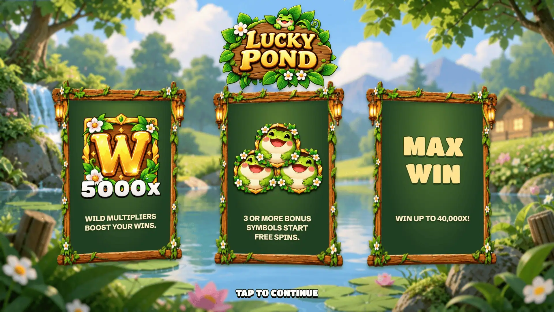 Lucky Pond slot intro screen