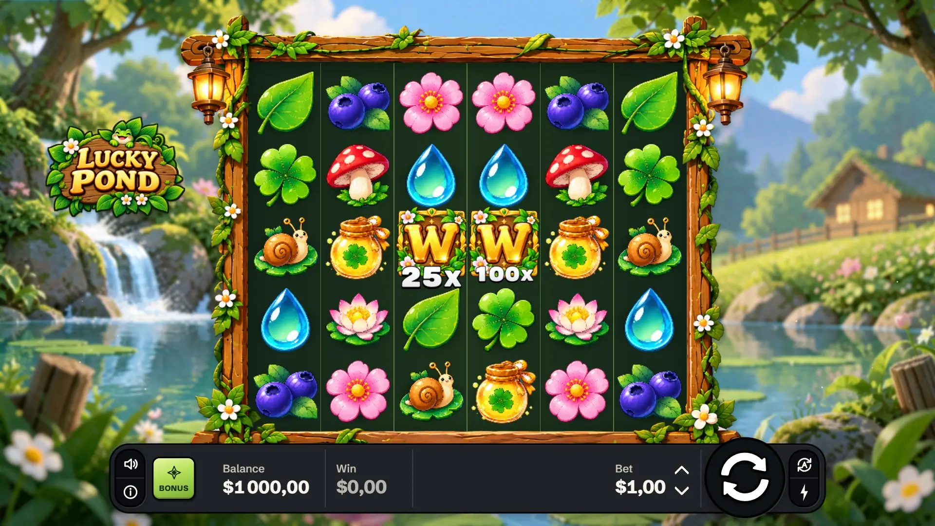 Lucky Pond slot gameplay reels