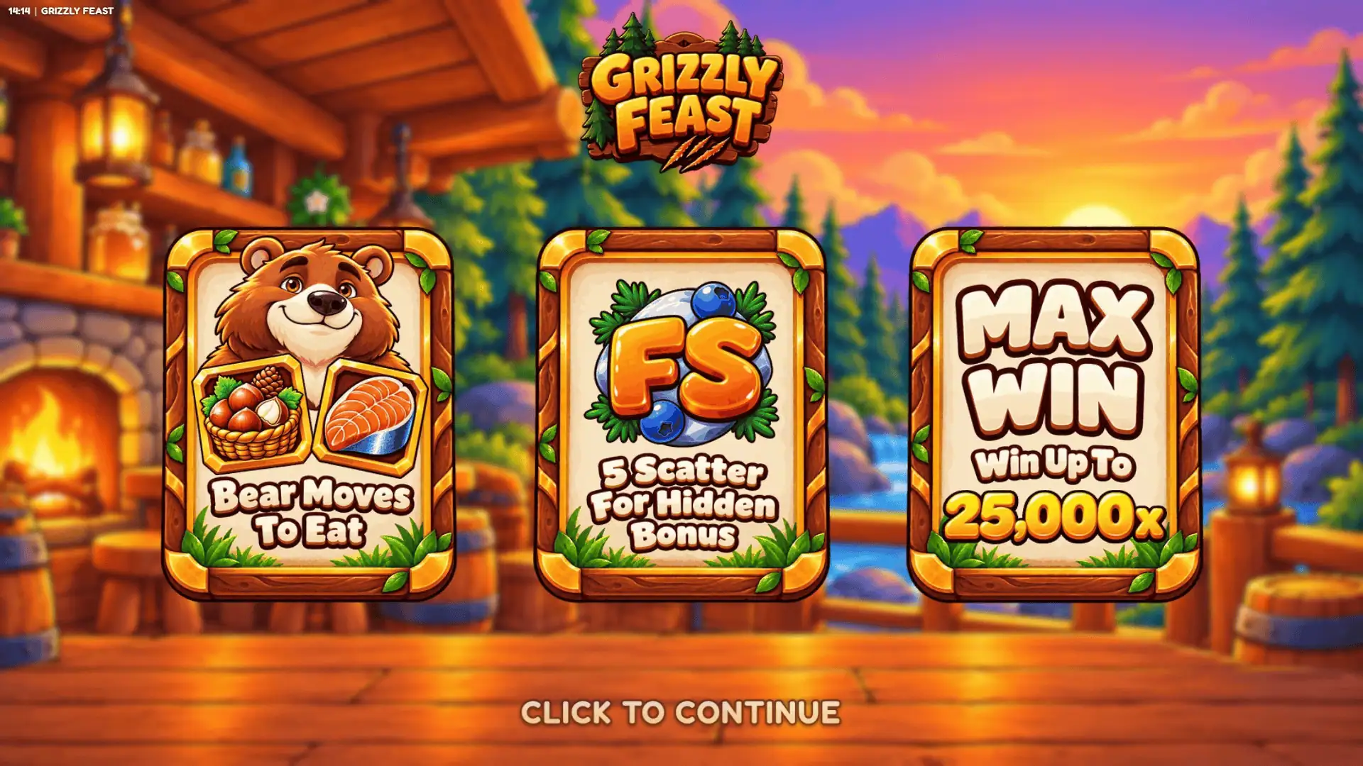 Grizzly Feast slot intro screen