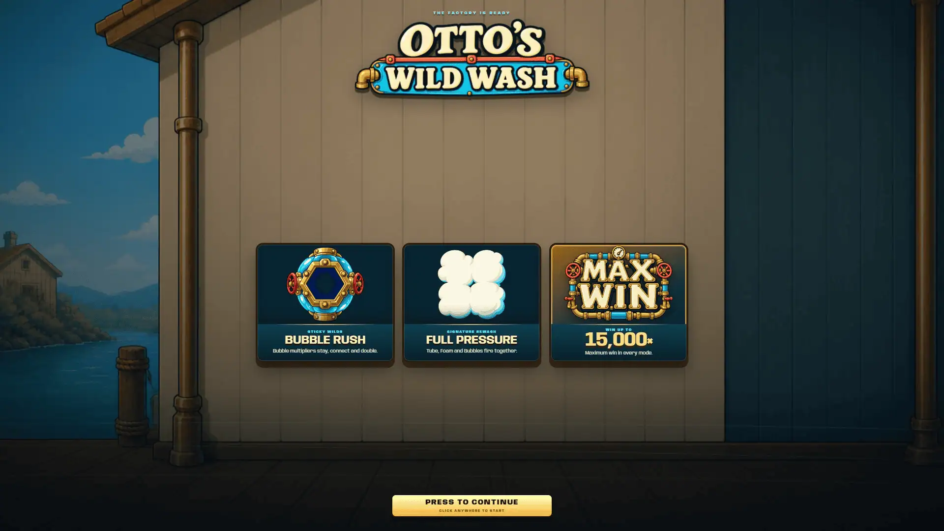 Otto's Wild Wash slot intro screen