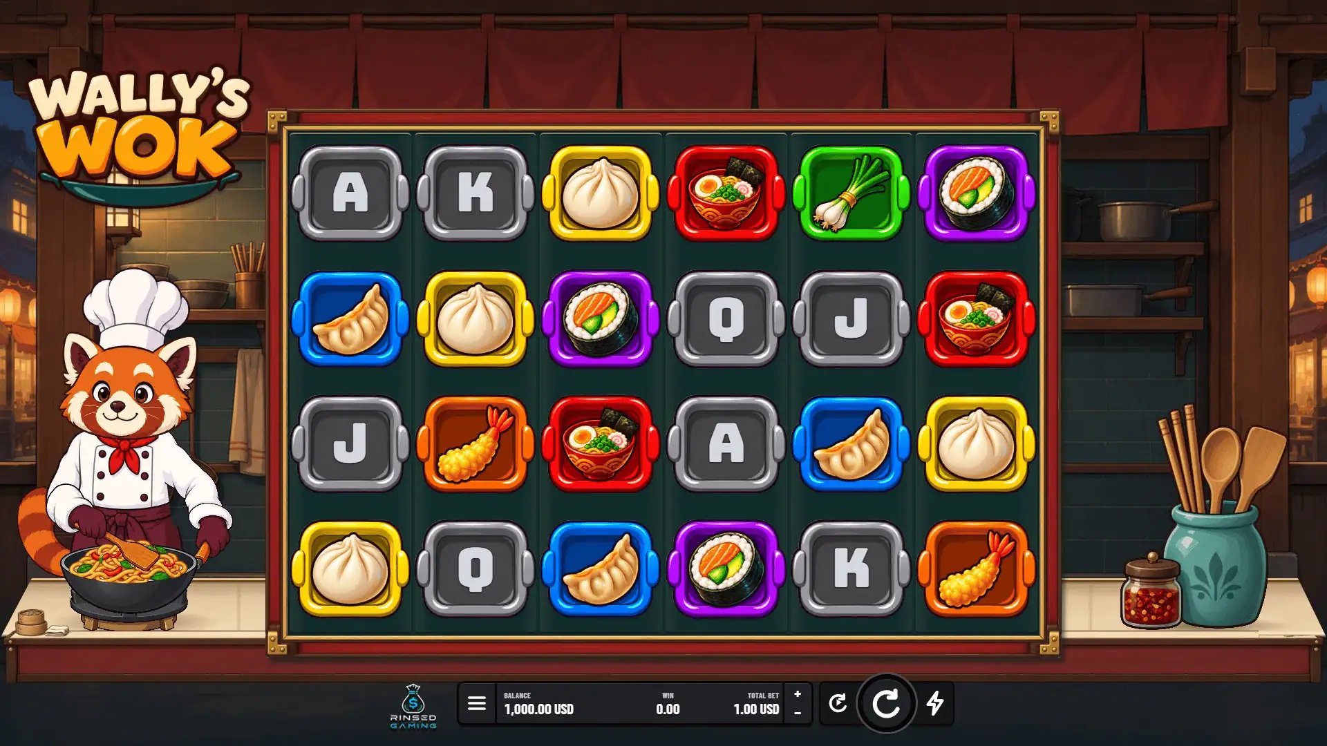 Wally&rsquo;s Wok slot gameplay reels