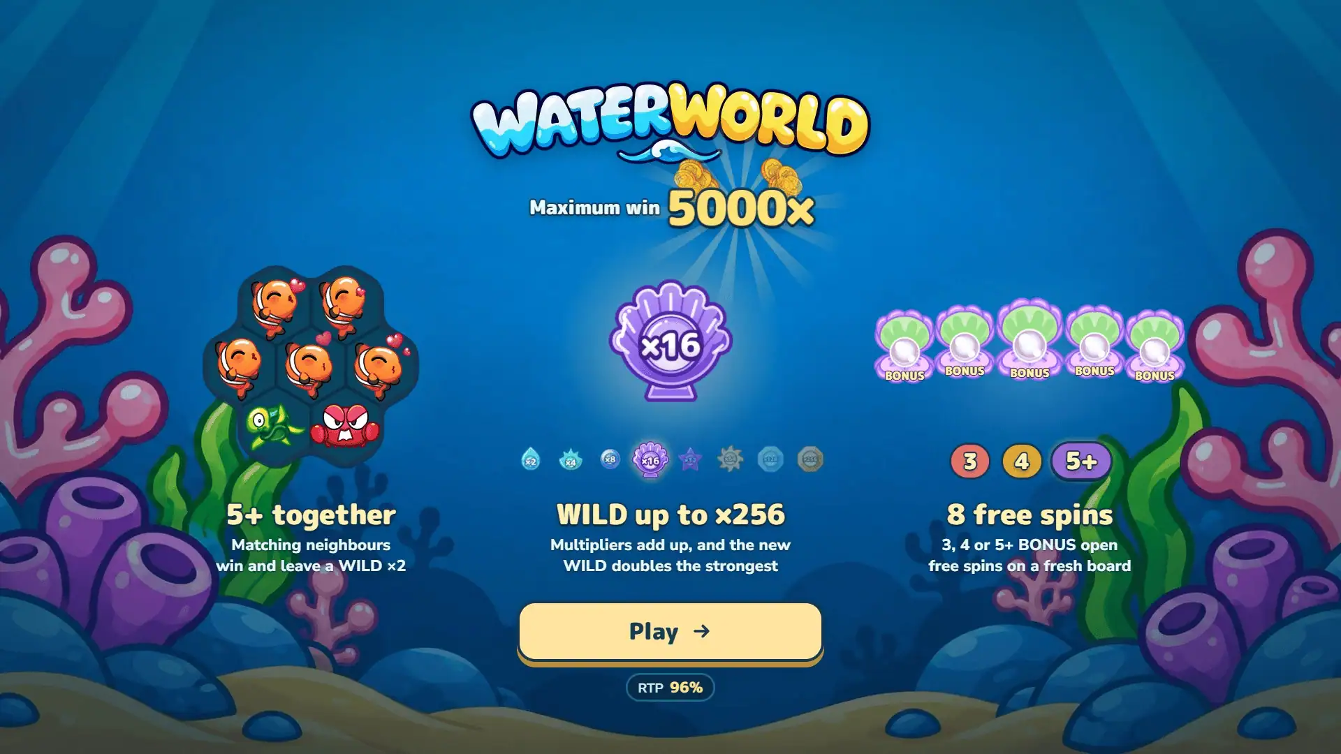 Water World slot intro screen
