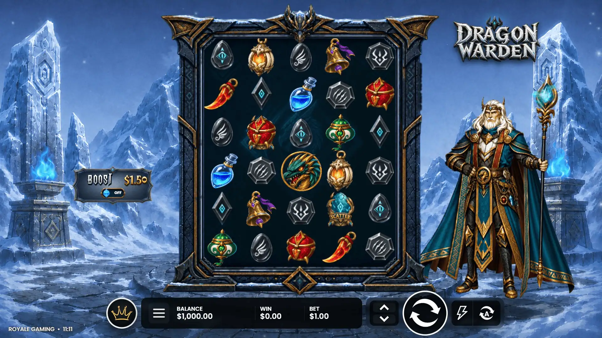 Dragon Warden slot gameplay reels