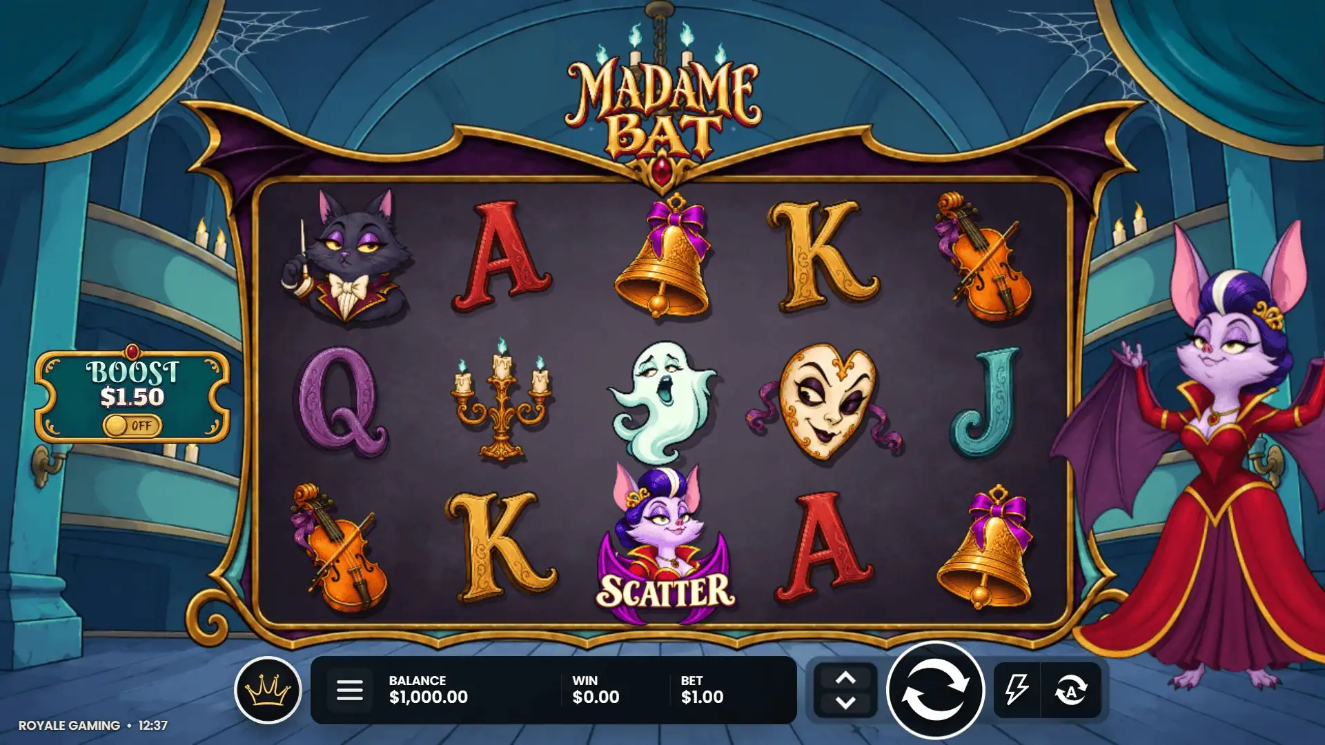 Madame Bat slot gameplay reels