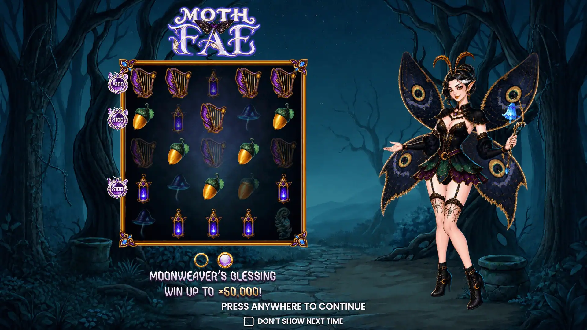 Moth Fae slot intro screen