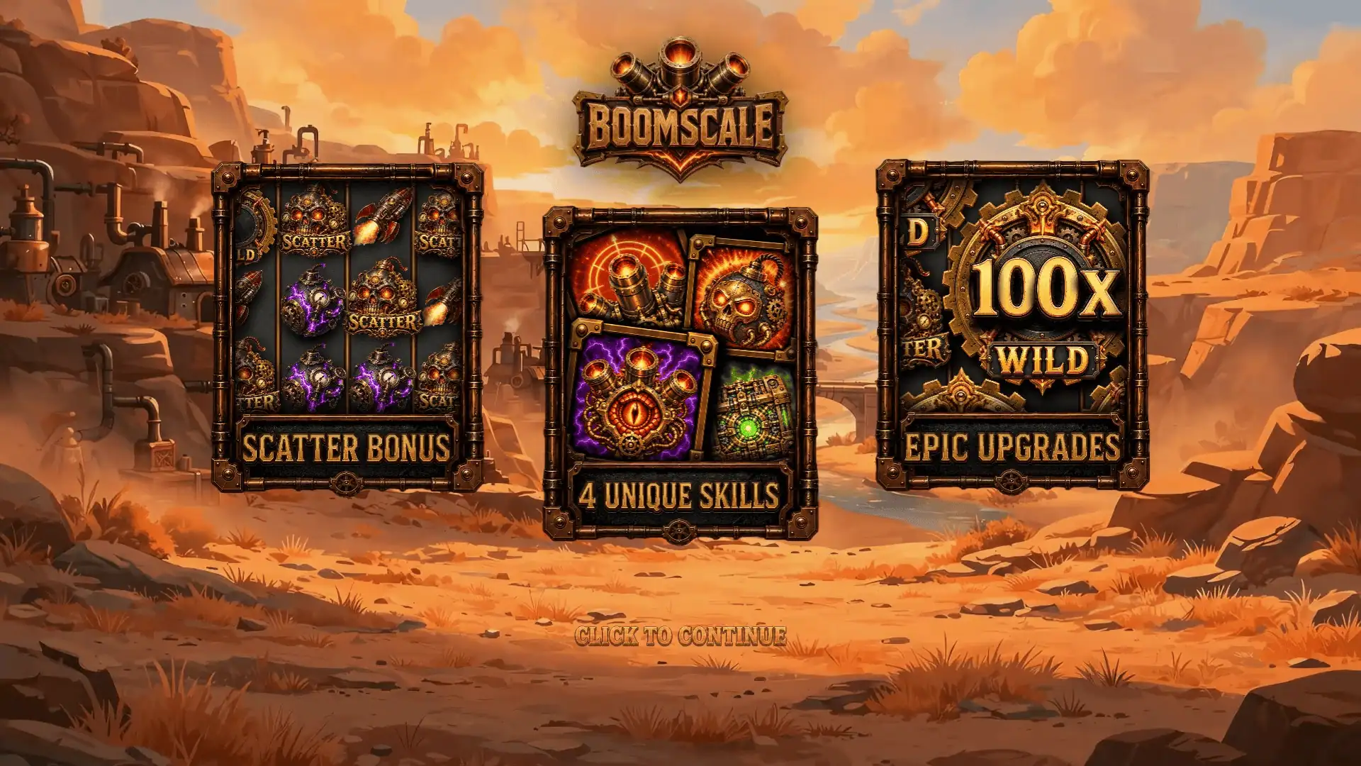 Boomscale slot intro screen